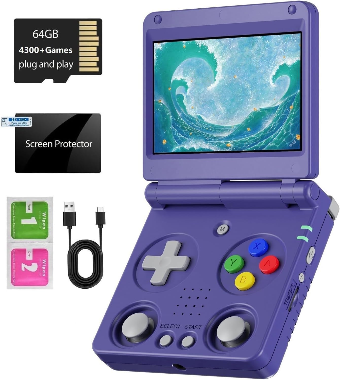 RG34XXSP Foldable Retro Handheld Game Console with 64G Games