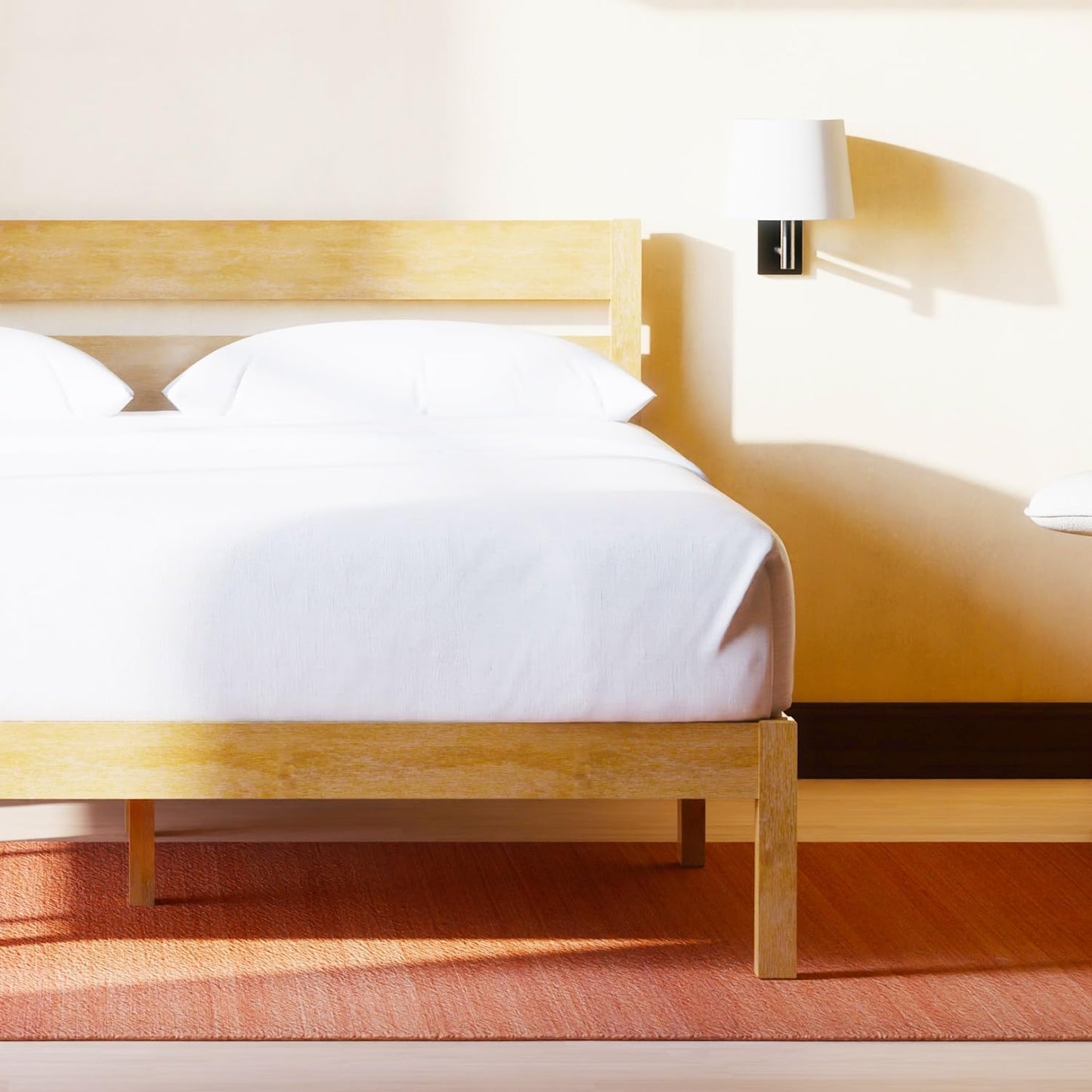 LIFEMENT Classic Wood Platform Bed Frame with Headboard for Comfort