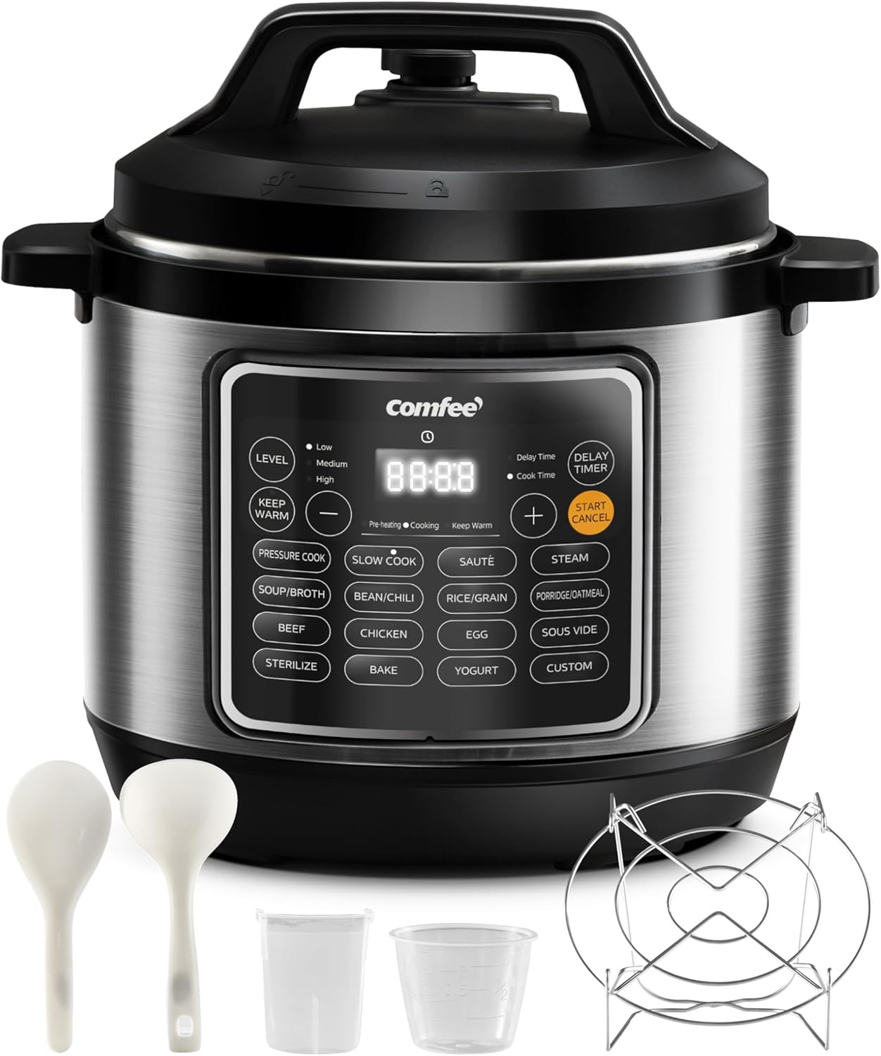 COMFEE Pressure Cooker 8 Quart with 16 Cooking Functions