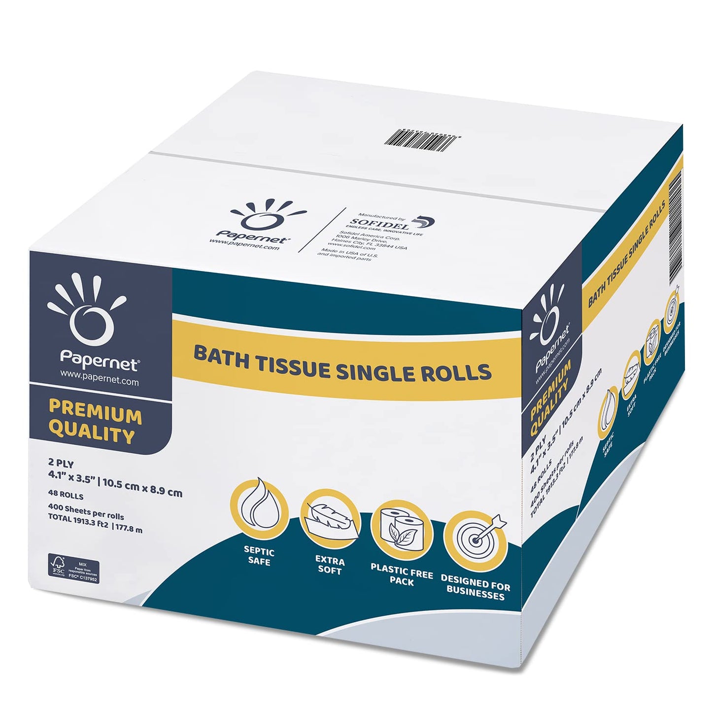 Premium Quality Toilet Tissue 48 Rolls 400 Sheets Each