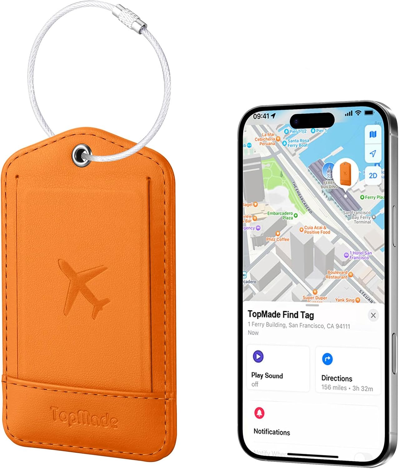 TopMade Smart Luggage Tag with Find My for Travel Convenience