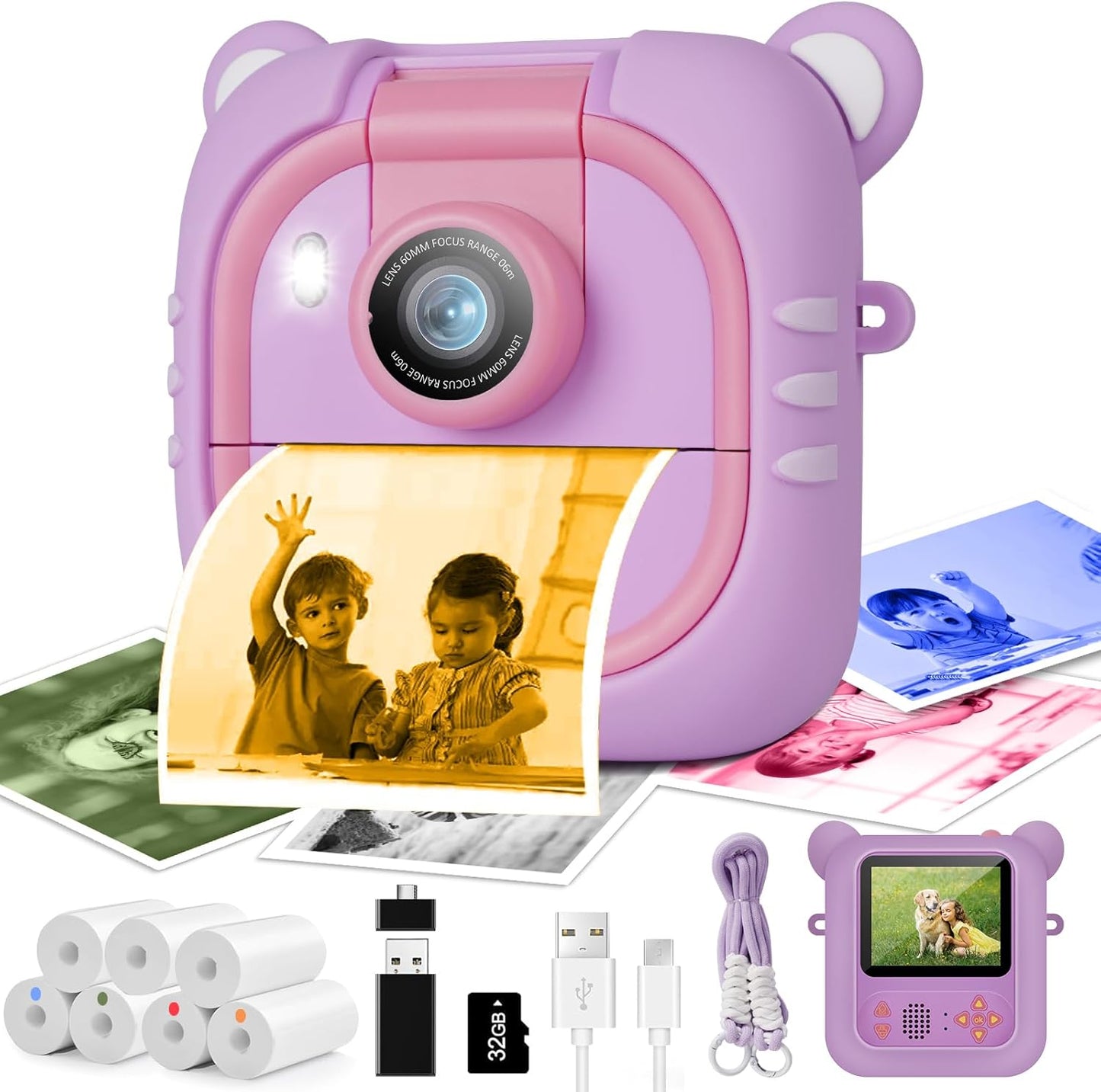 Instant Print Kids Camera Bundle - Perfect Gift for Young Photographers!