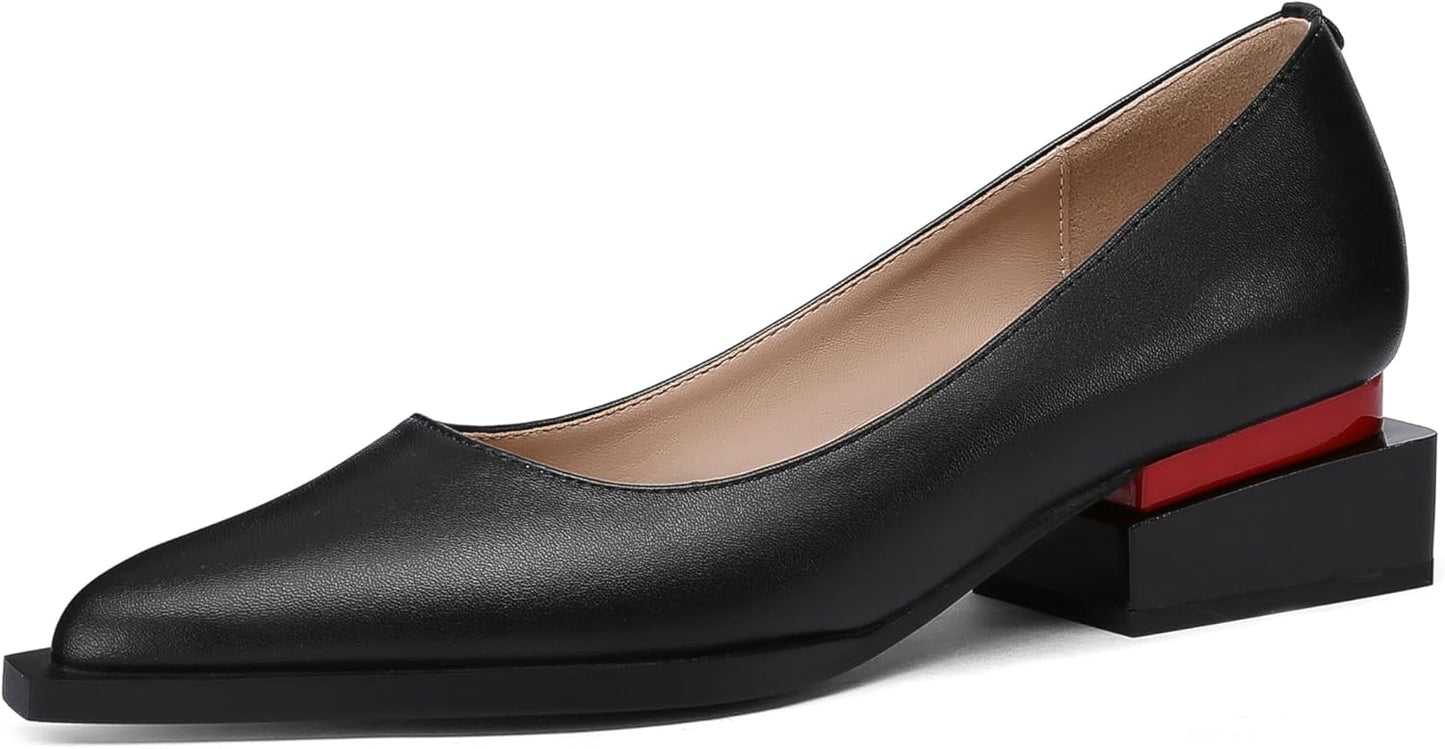Elegant Dressy Womens Pumps with Low Chunky Heel Design