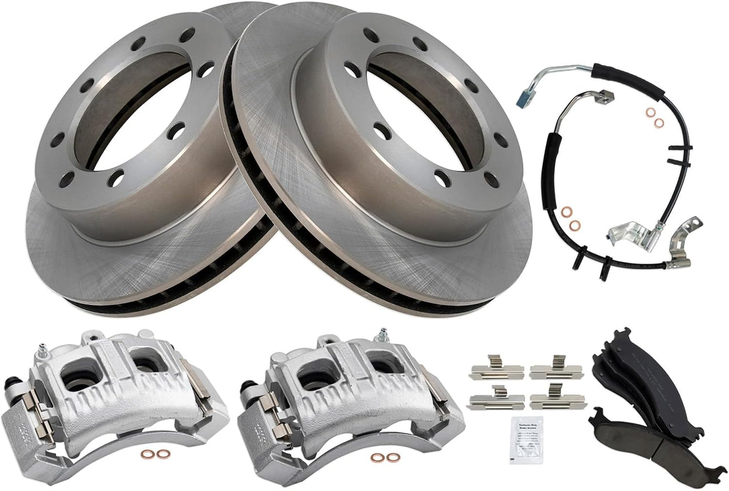 TRQ Front Brake Pad & Rotor Kit for 1997 Ford F-250 Performance