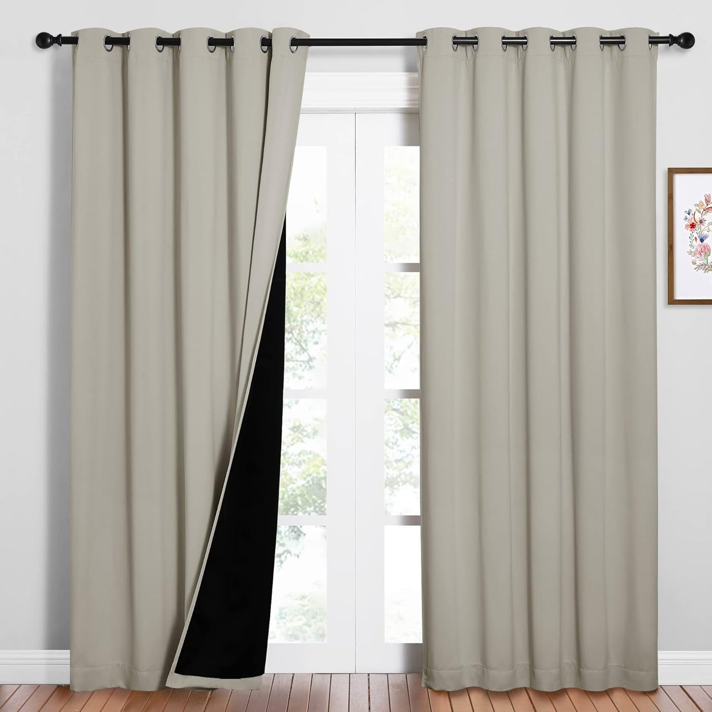 NICETOWN 100% Blackout Window Curtain Panels for Total Darkness