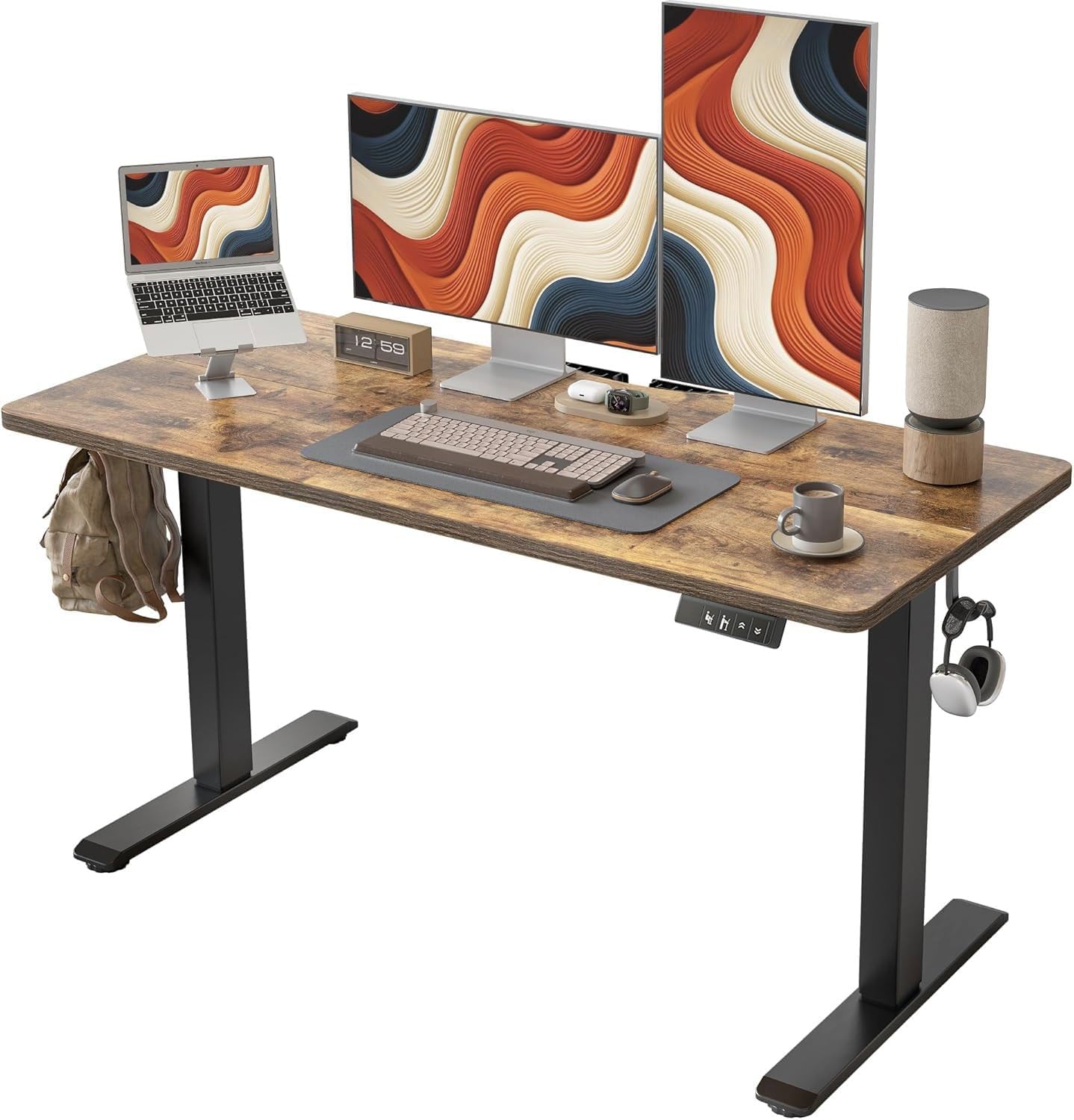 TIQLAB Electric Standing Desk - Height Adjustable & Portable for Comfortable Work