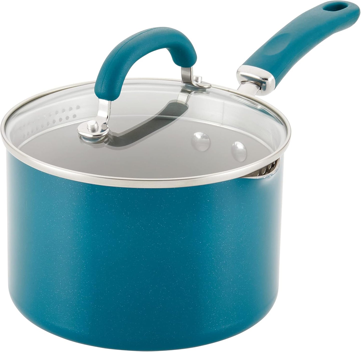 Rachael Ray Nonstick Sauce Pan with Straining Lid, 3 Quart