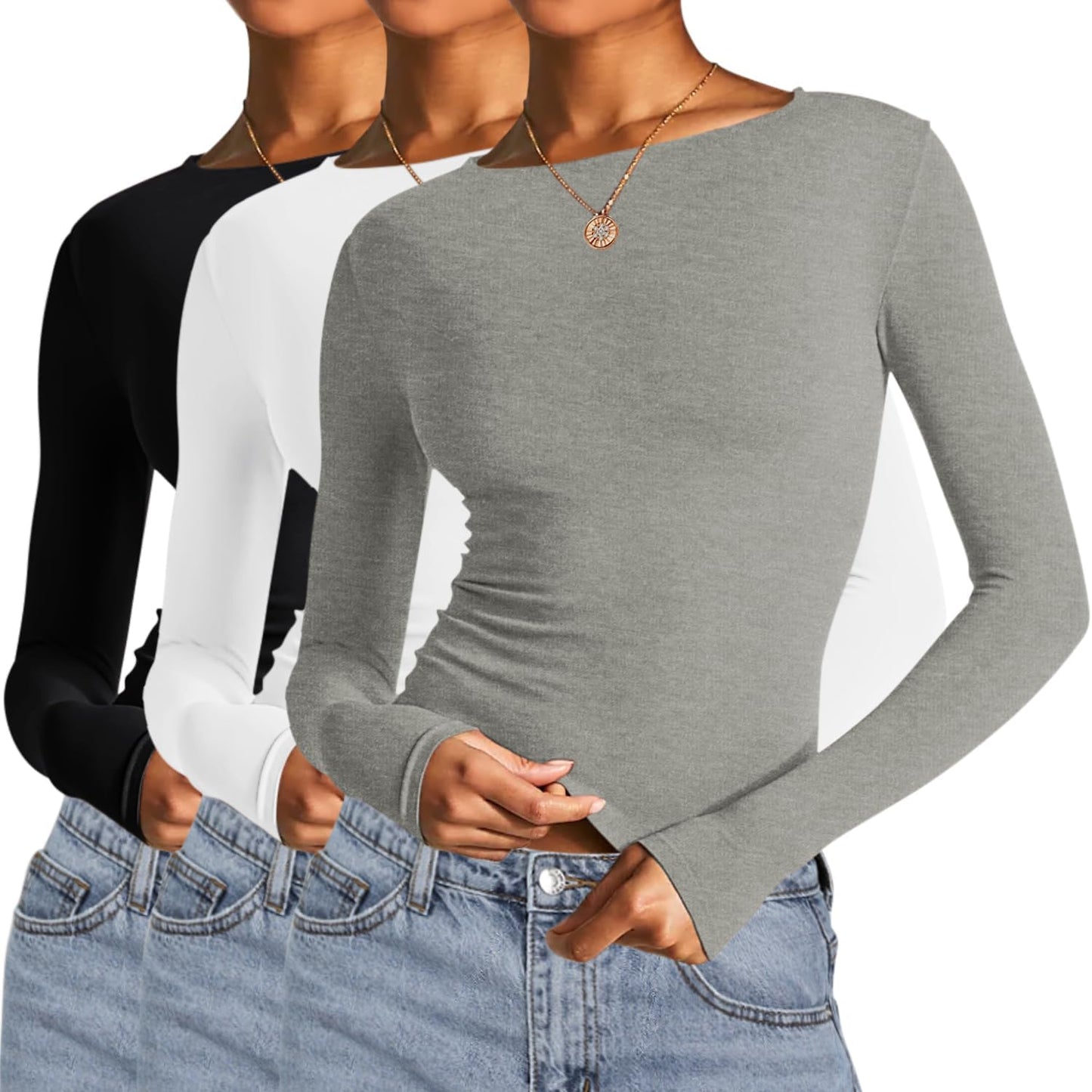 AKEWEI Long Sleeve Crop Tops for Women - Trendy Fall Essentials