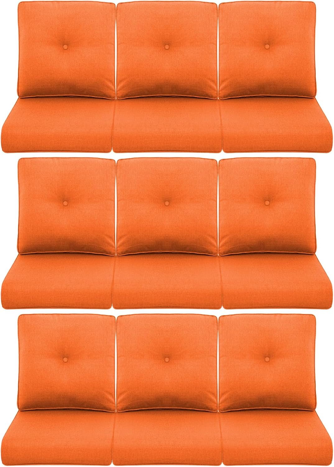 9-Piece Outdoor Patio Cushion Set for Wicker Sectional Sofa