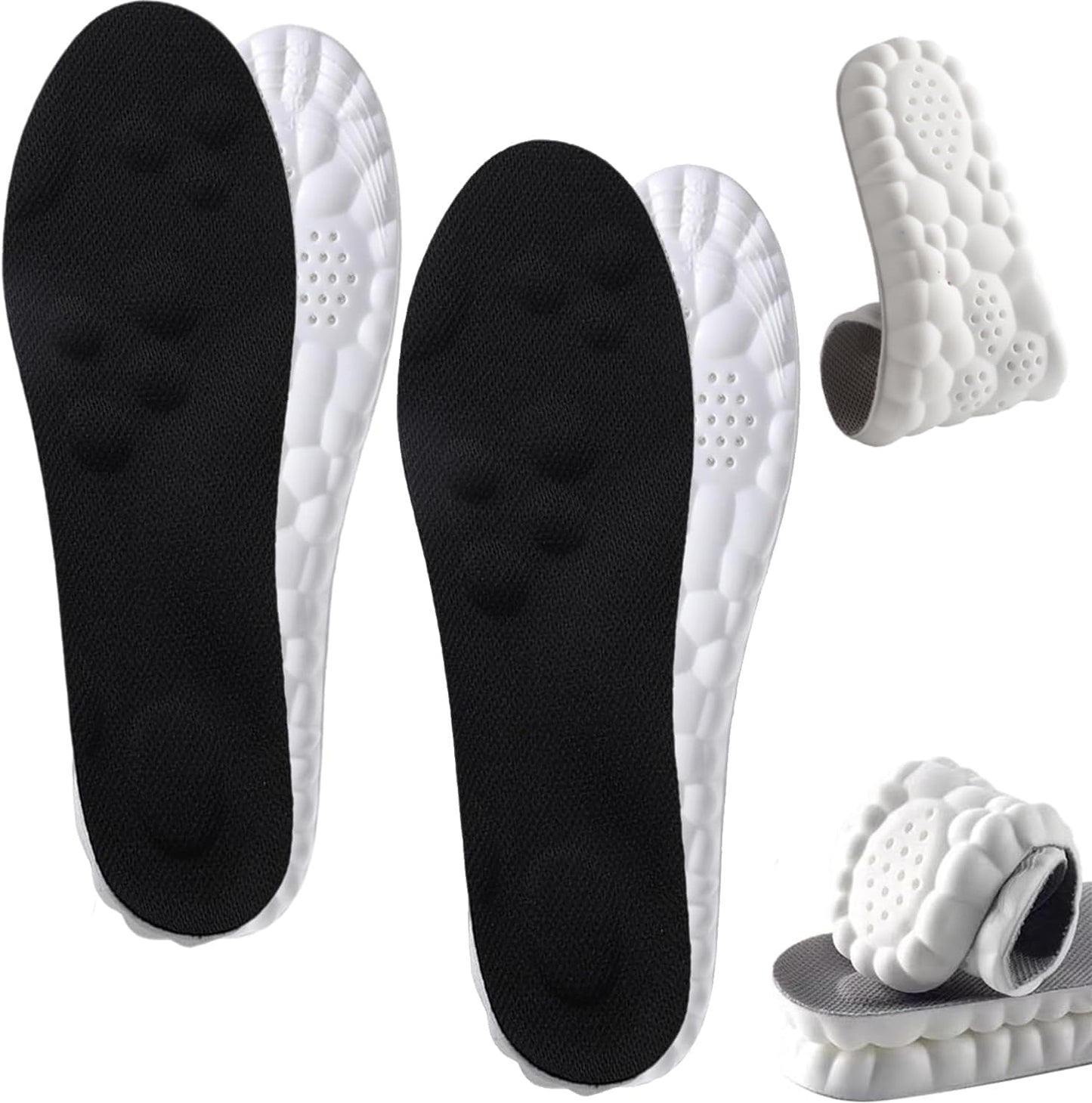 2 Pairs 4D Memory Foam Cloud Insoles for All-Day Comfort