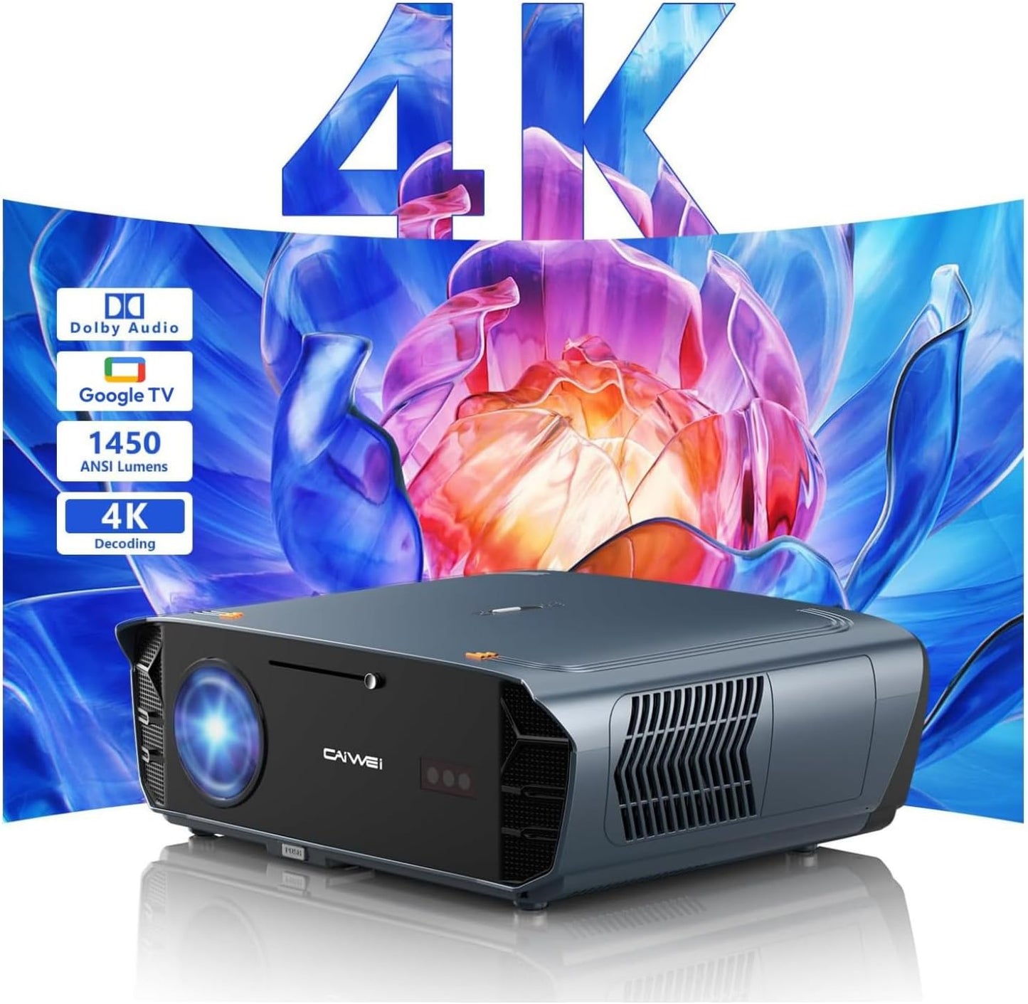 CAIWEI 4K Daytime Projector: Ultra HD Clarity