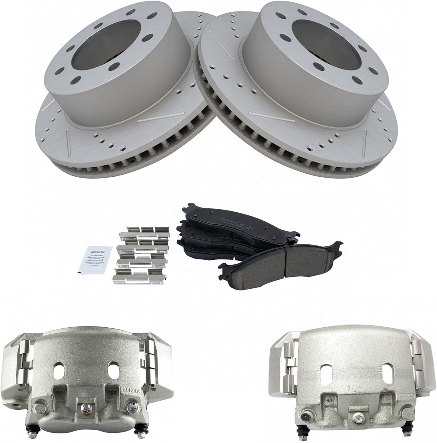 TRQ Front Performance Brake Pad & Rotor Kit for Dodge Ram