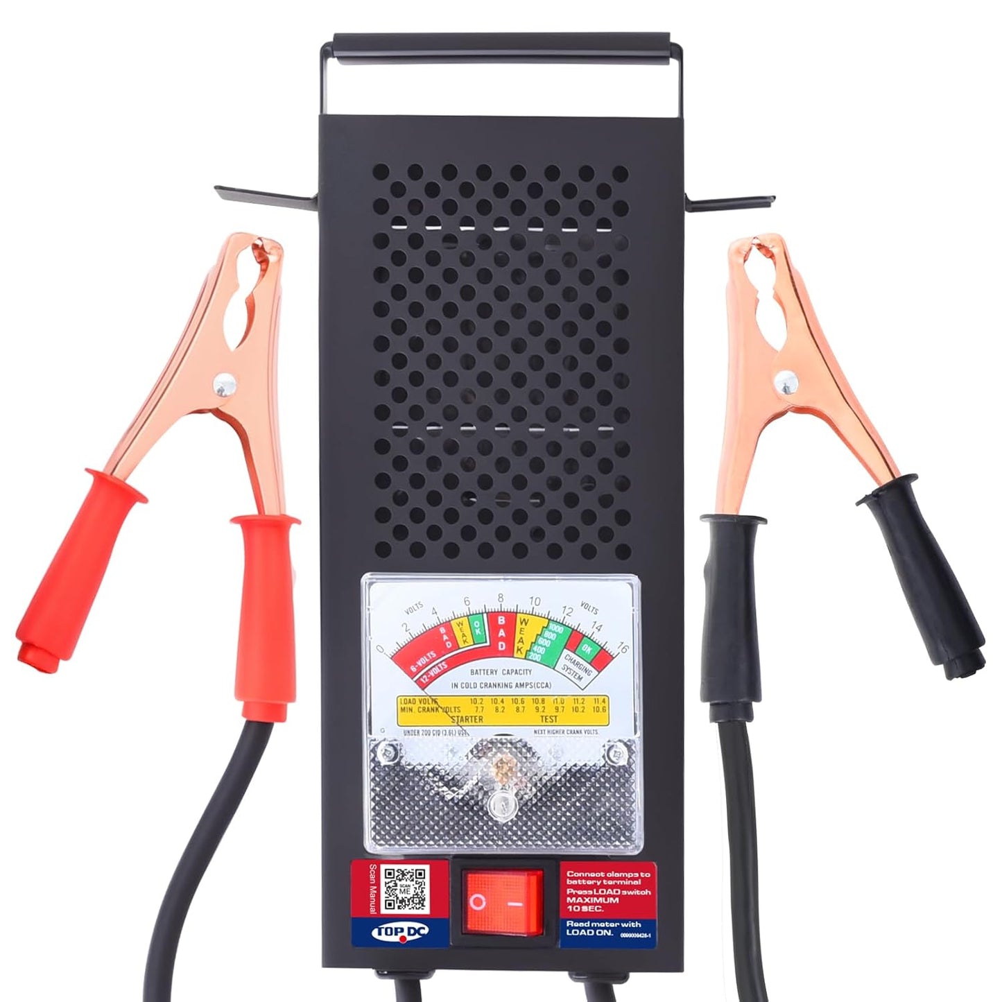 TOPDC Car Battery Tester for 6V/12V Vehicles and Boats