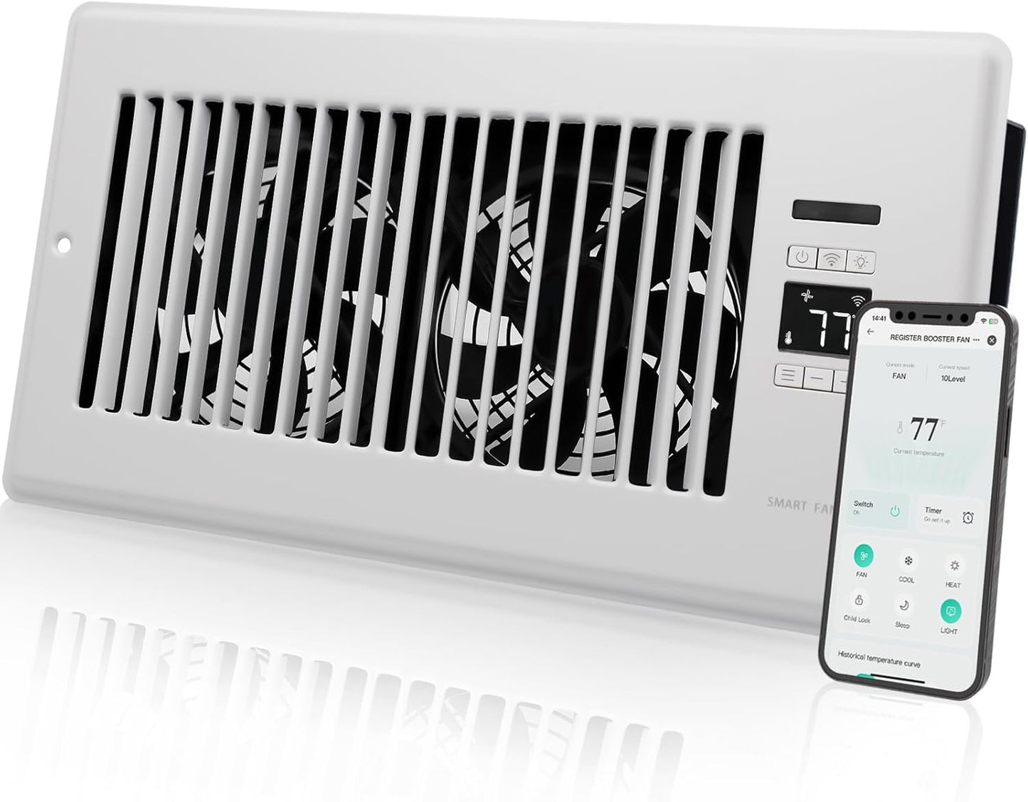 Super Quiet Register Booster Fan for 6 x 12 Register Holes