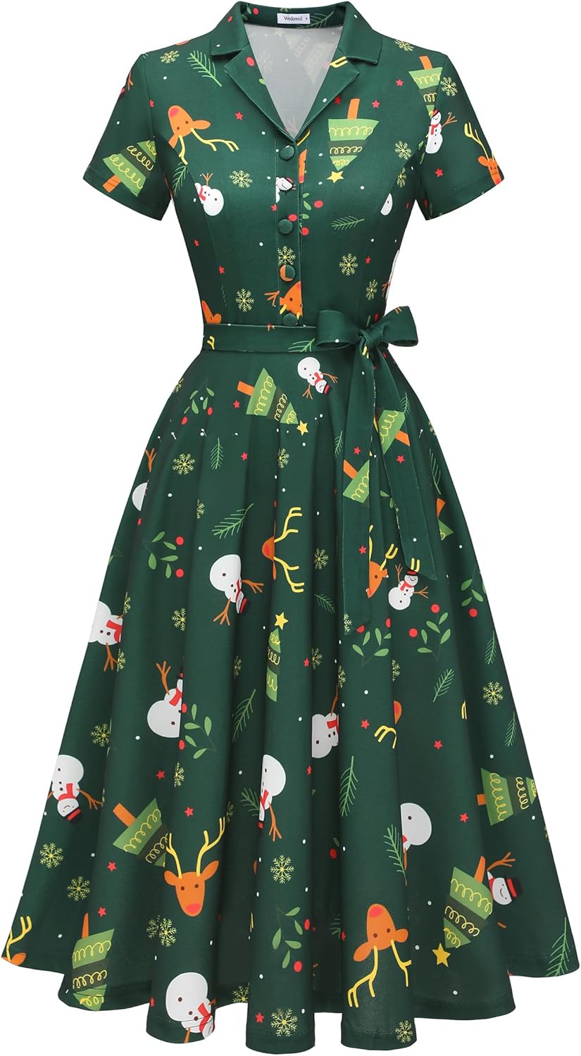 Wedtrend Women's Vintage Tea Dress for Cocktail and Casual Wear