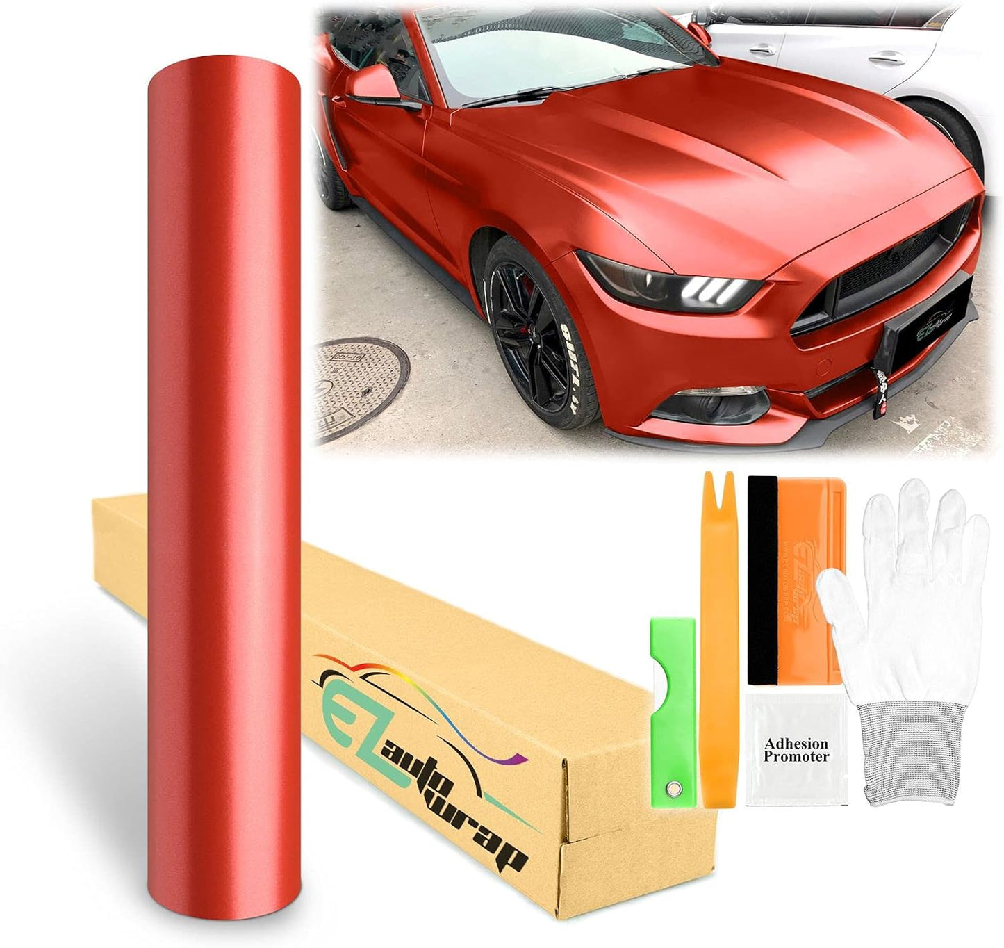 60in x 360in Red Matte Metallic Satin Pearl Vinyl Wrap Sticker