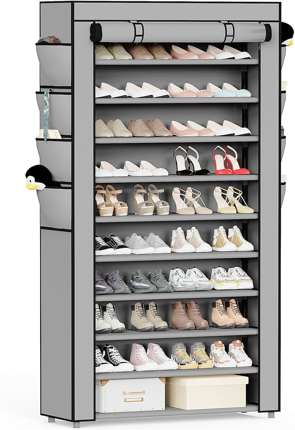 Mavivegue Shoe Rack with Cover for 50-55 Pairs of Shoes