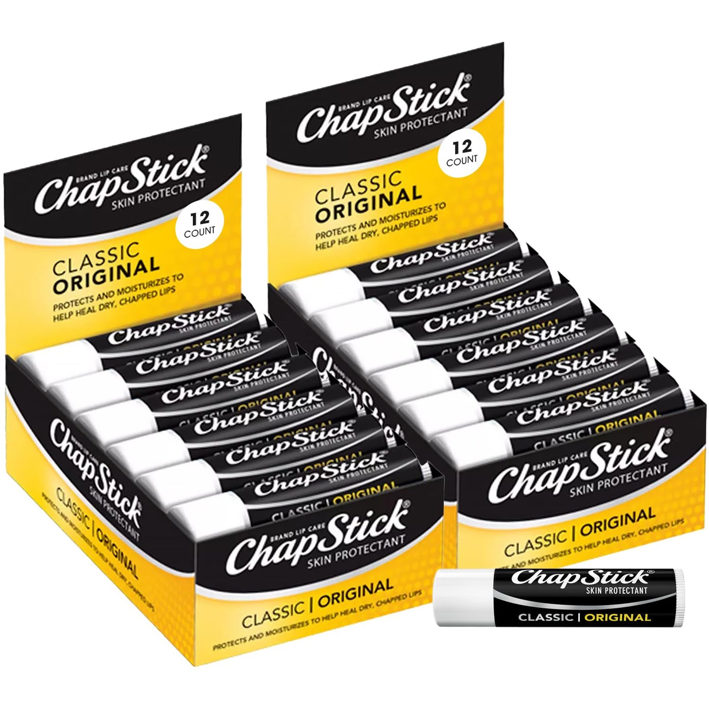 Classic Original ChapStick Bulk Lip Balm for Dry Lips 24-Count