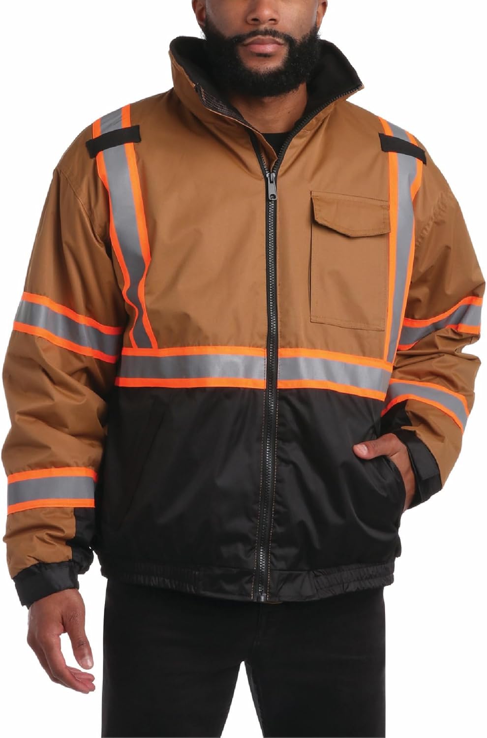 High Visibility Safety Jacket for Men - Waterproof Workwear