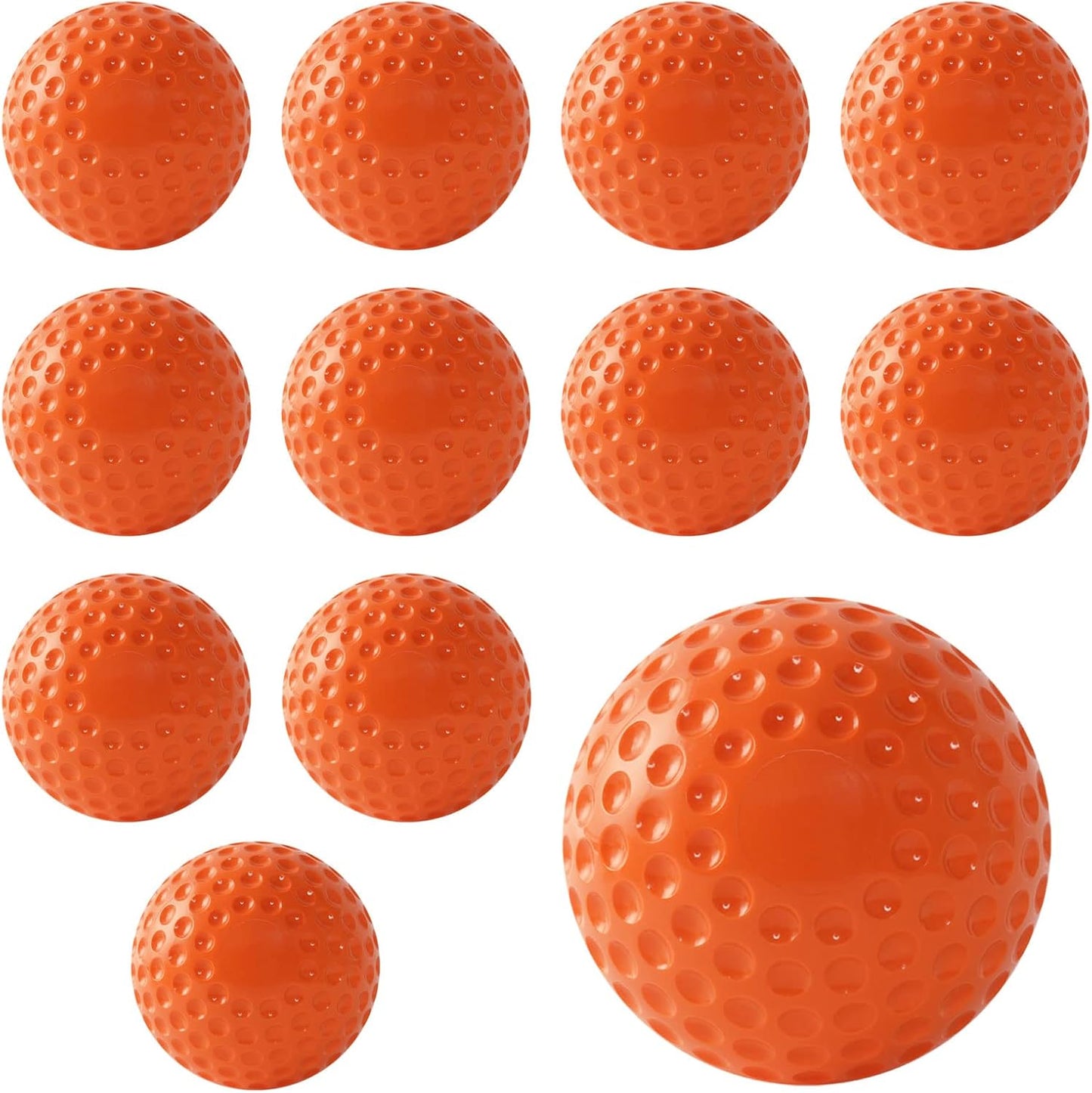 Dimpled Softballs for Pitching Machines - 12 Pack of 11-Inch Balls