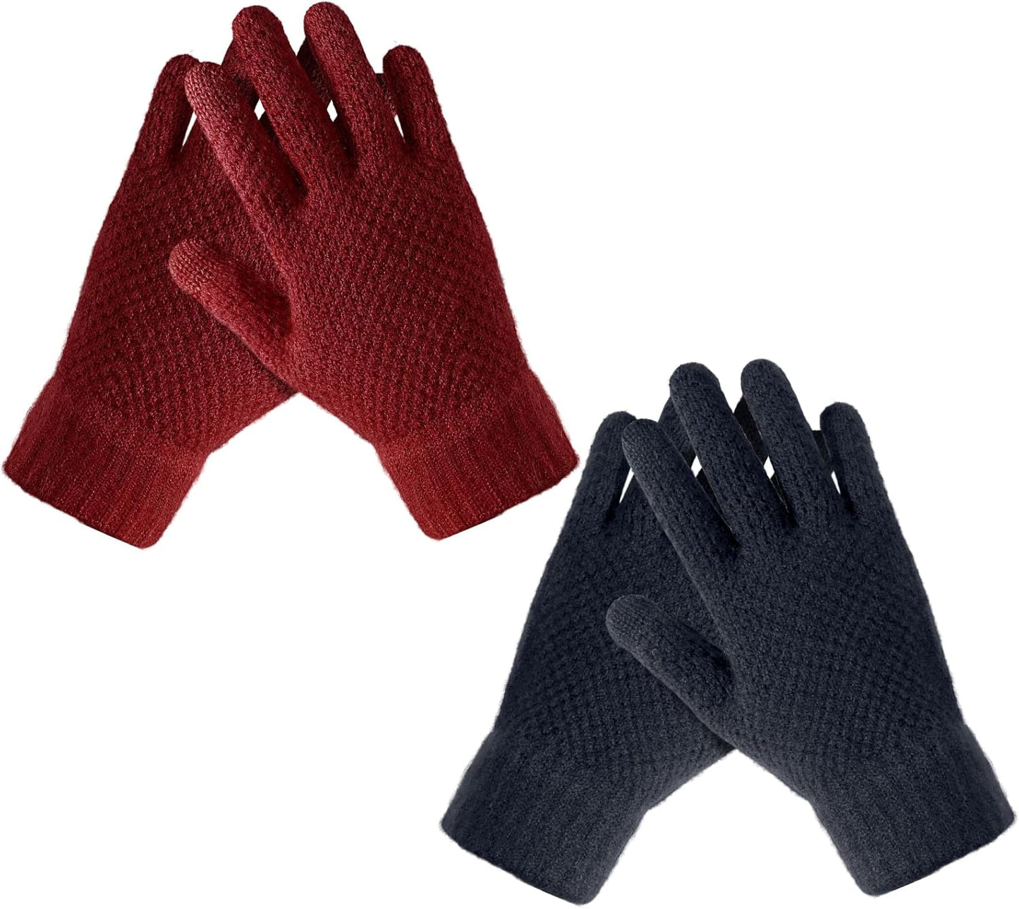 2-in-1 Knit Touchscreen Gloves - Stay Warm and Connected