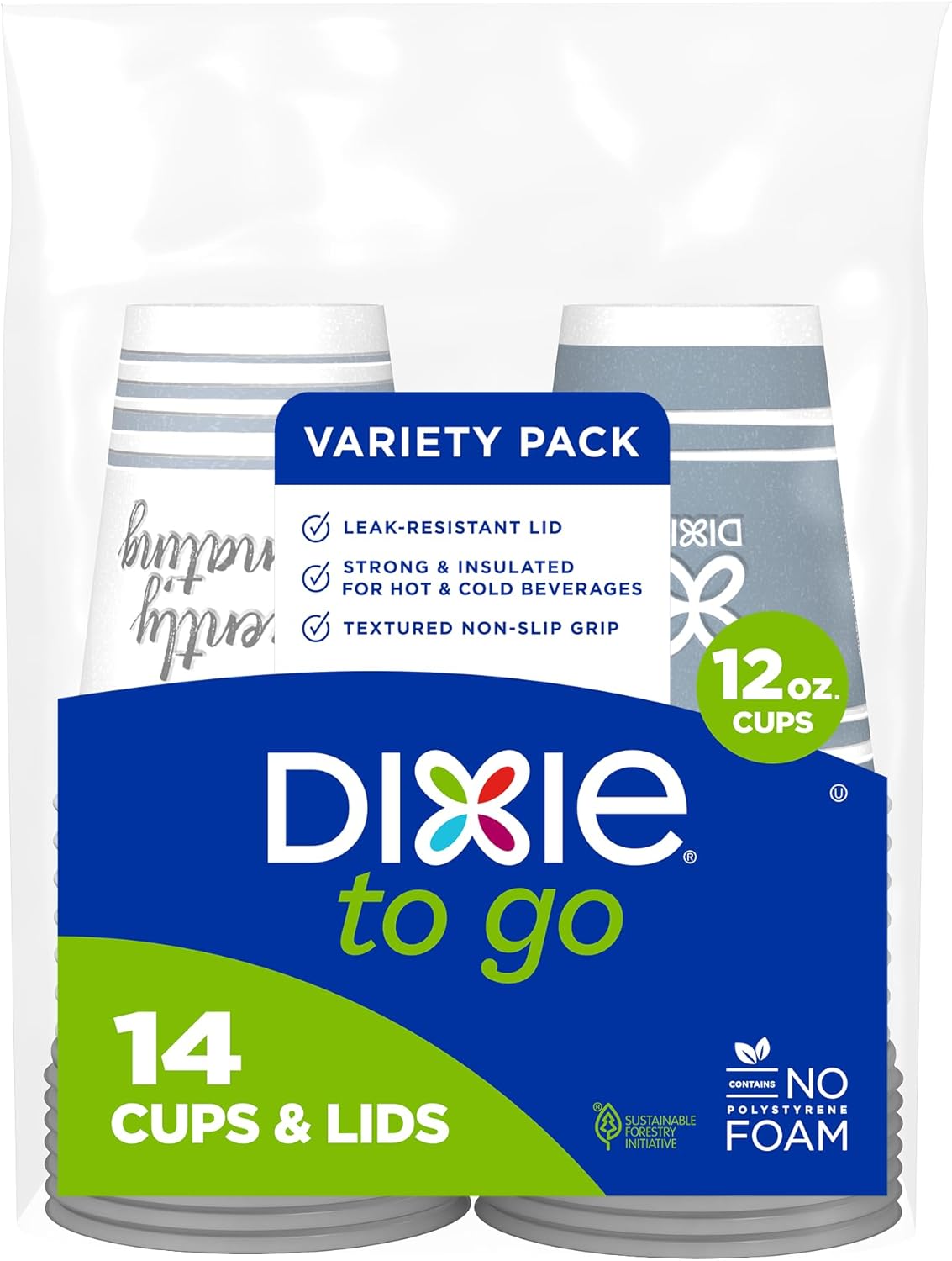 Dixie Medium Coffee Cups 12oz 14ct - On-The-Go Hot Drinks