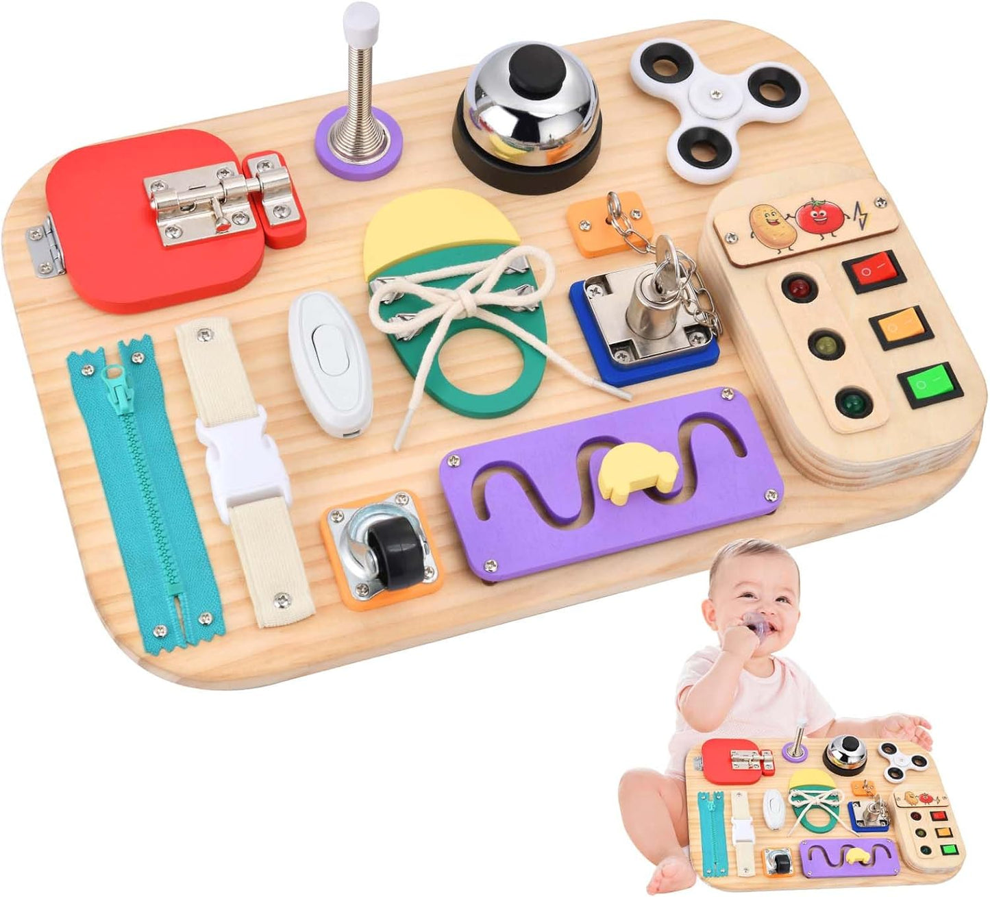 Potatomato Montessori Busy Board - Engaging Sensory Toy for Toddlers