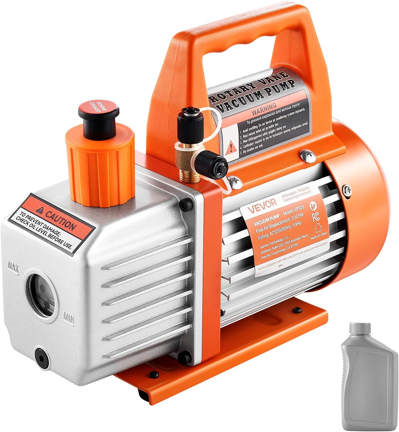 VEVOR Vacuum Pump 3.5 CFM for HVAC and Automotive Maintenance