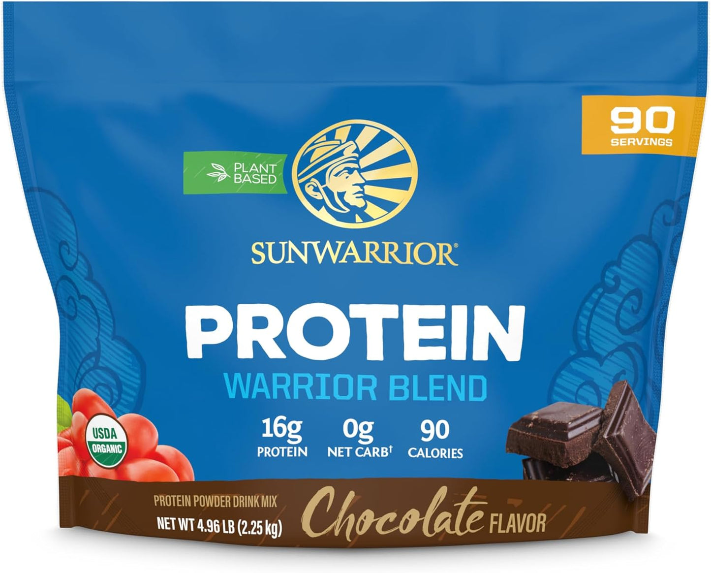 Organic Plant Based Protein Powder by Sunwarrior - Chocolate