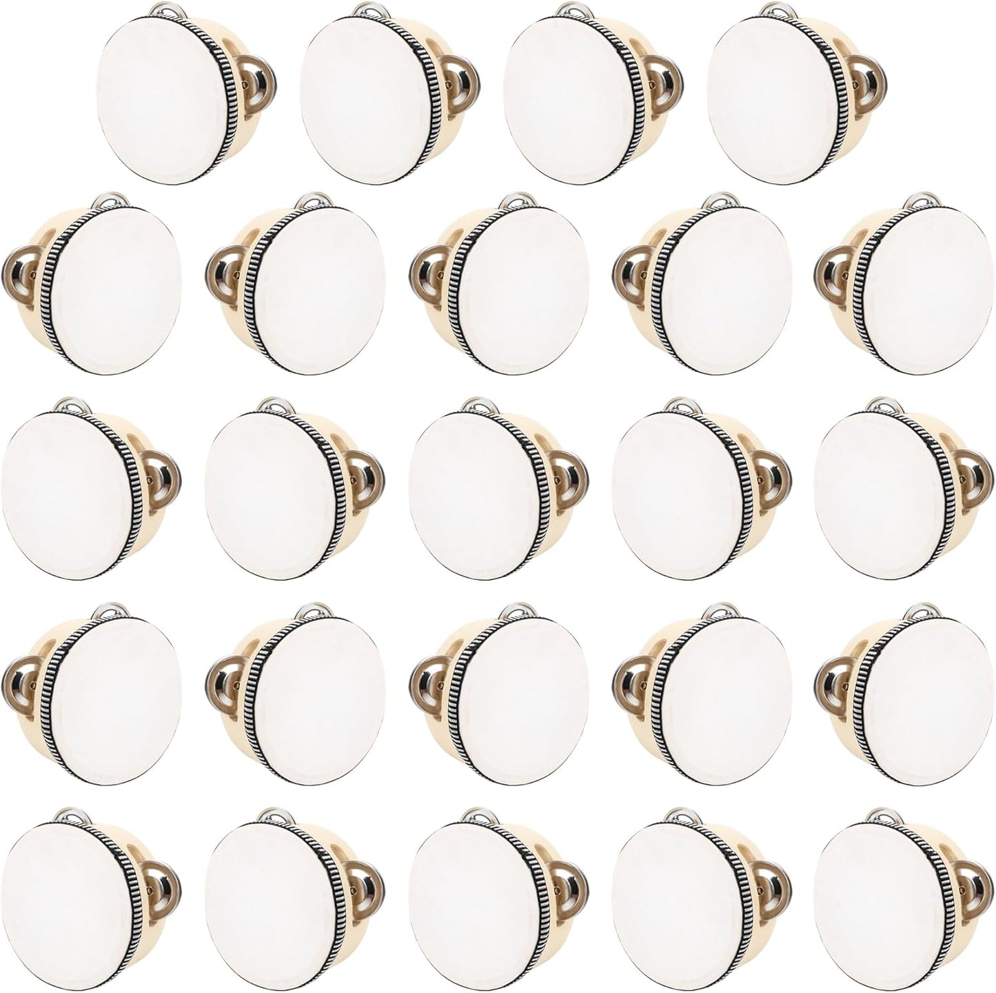 24 Pcs 4 Inch Wedding Tambourines for Musical Celebrations