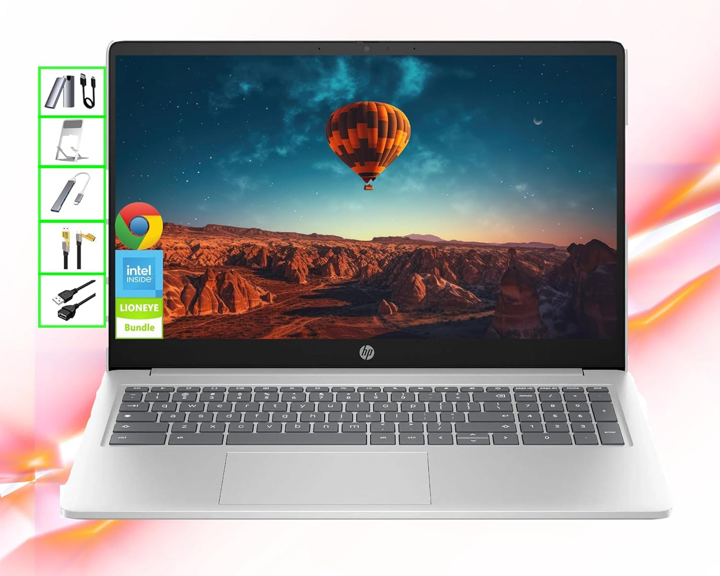 HP Chromebook 15 HD Laptop with 8GB RAM and 576GB Storage