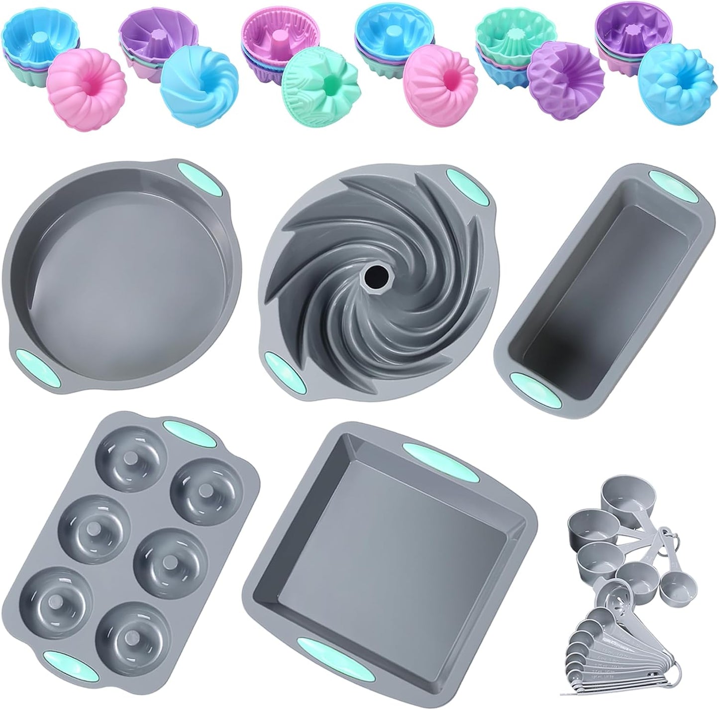 46 Piece Silicone Bakeware Set for Effortless Baking Joy