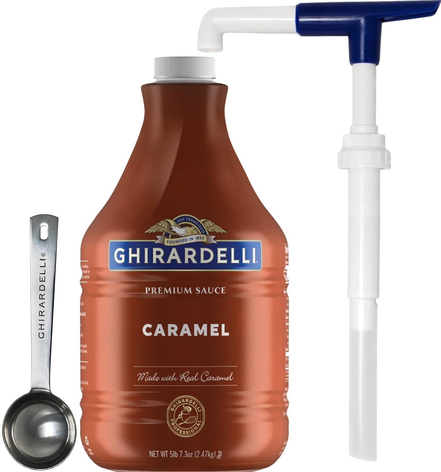 Ghirardelli Caramel Sauce with Pump & Spoon for Delicious Treats