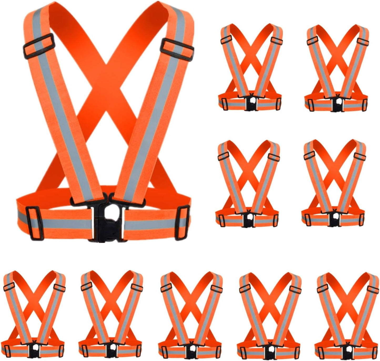 Reflective Strap Safety Vest Gear for High Visibility Running
