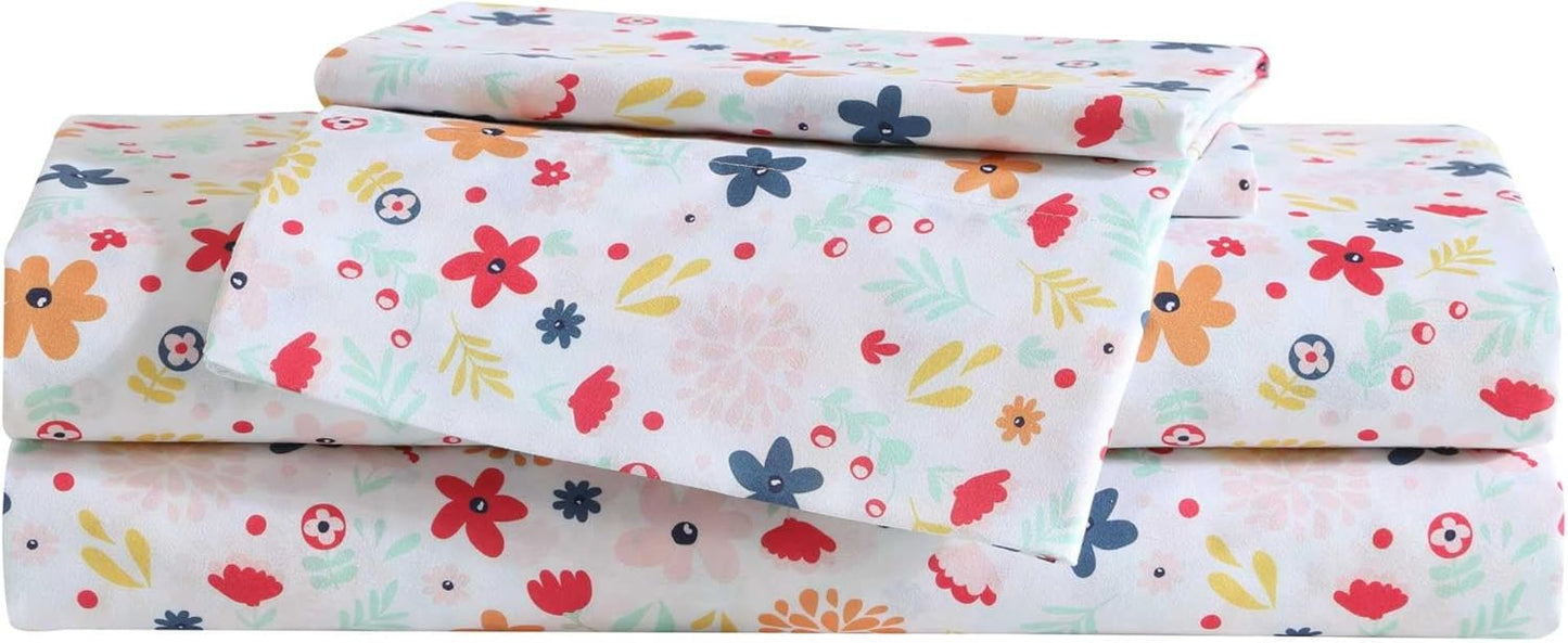Eddie Bauer Kids Full Sheets Set for Colorful Floral Rooms