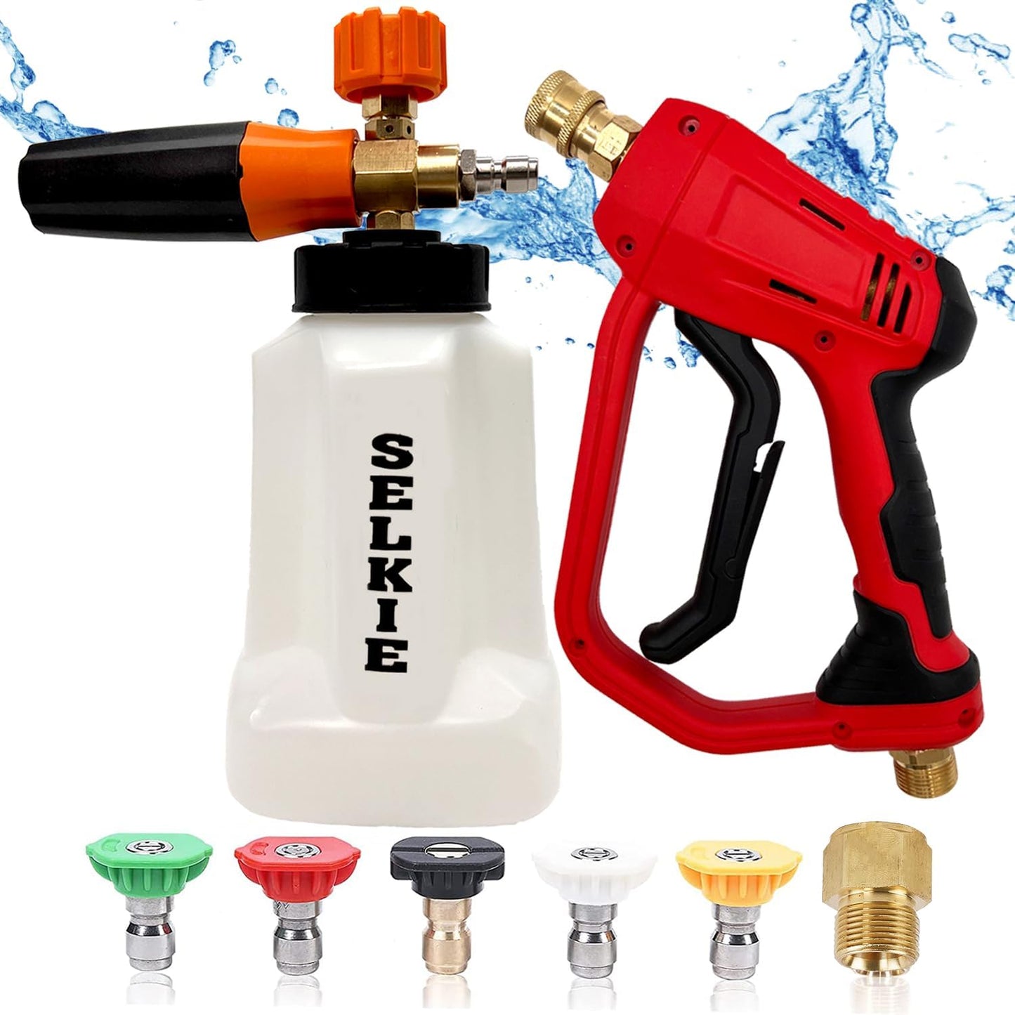 Selkie Foam Cannon with Adjustable Pressure Washer Gun for Cleaning