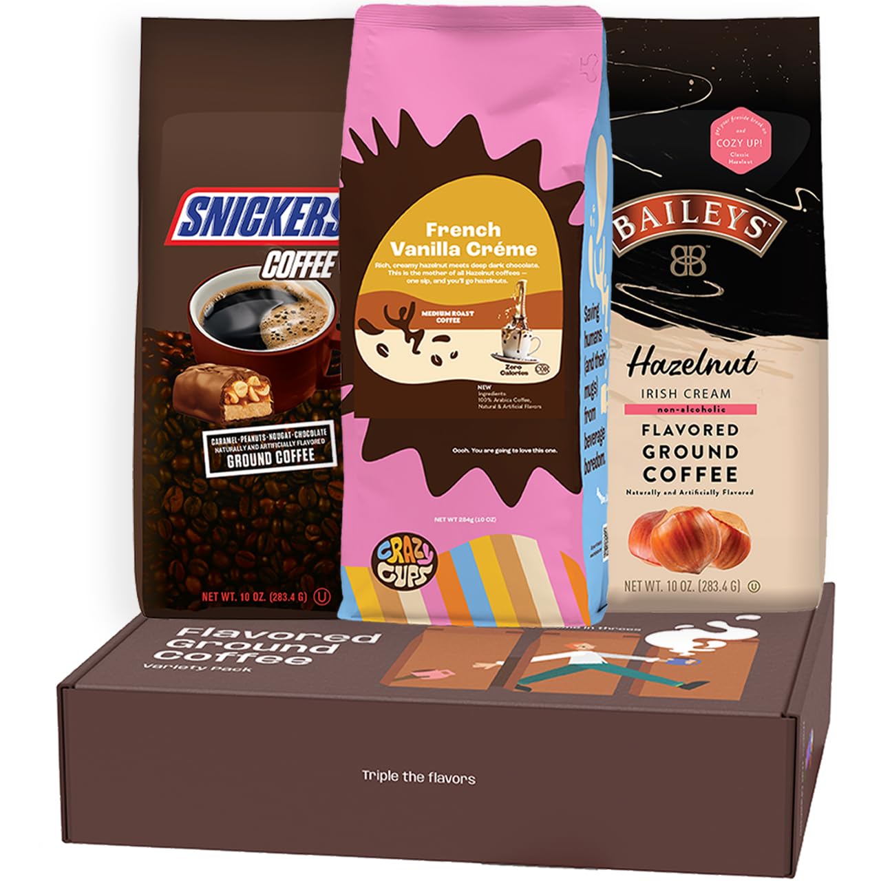 Perfect Samplers Flavored Ground Coffee Gift Box Variety Pack