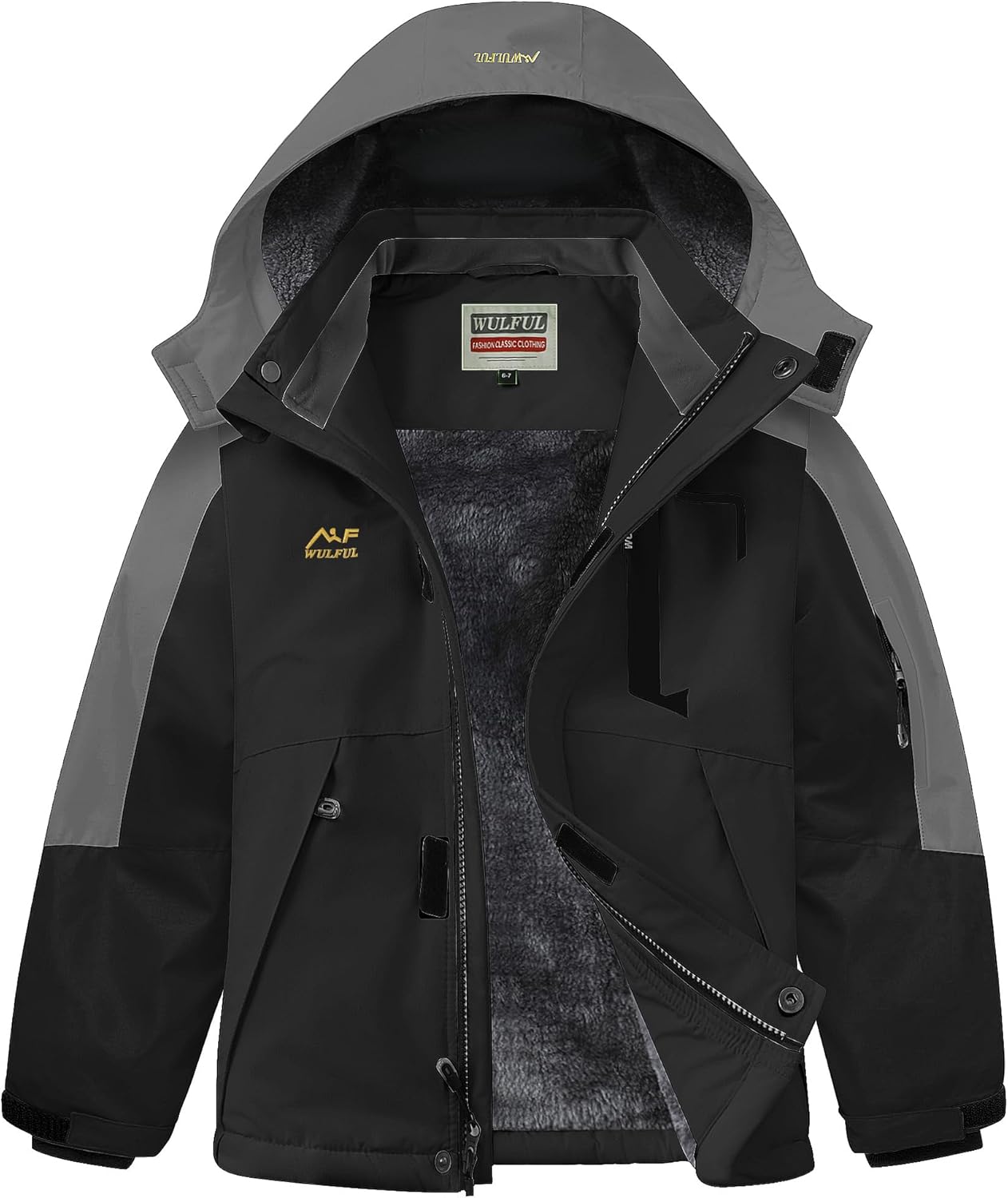 WULFUL Boys Winter Waterproof Ski Coat for Outdoor Adventures
