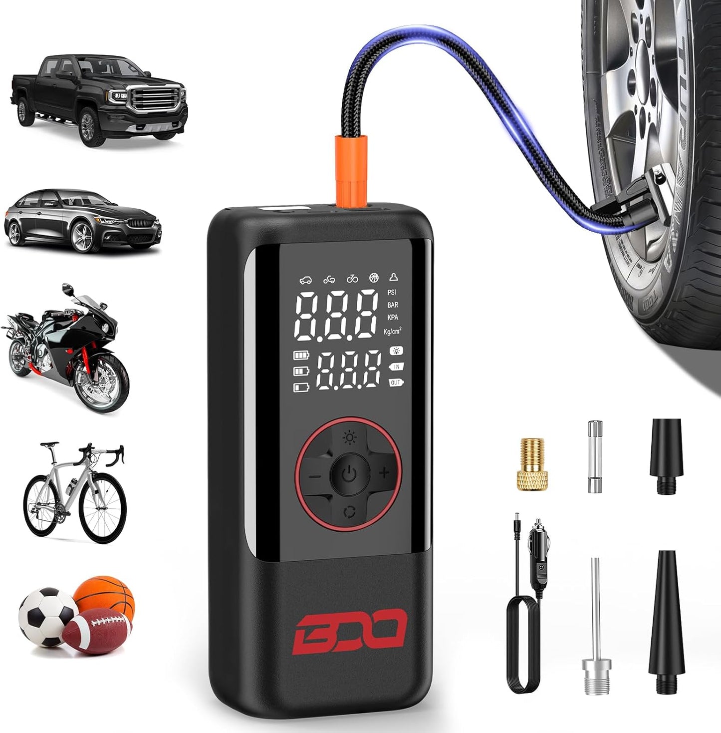 BDO Portable Tire Inflator - Fast & Cordless