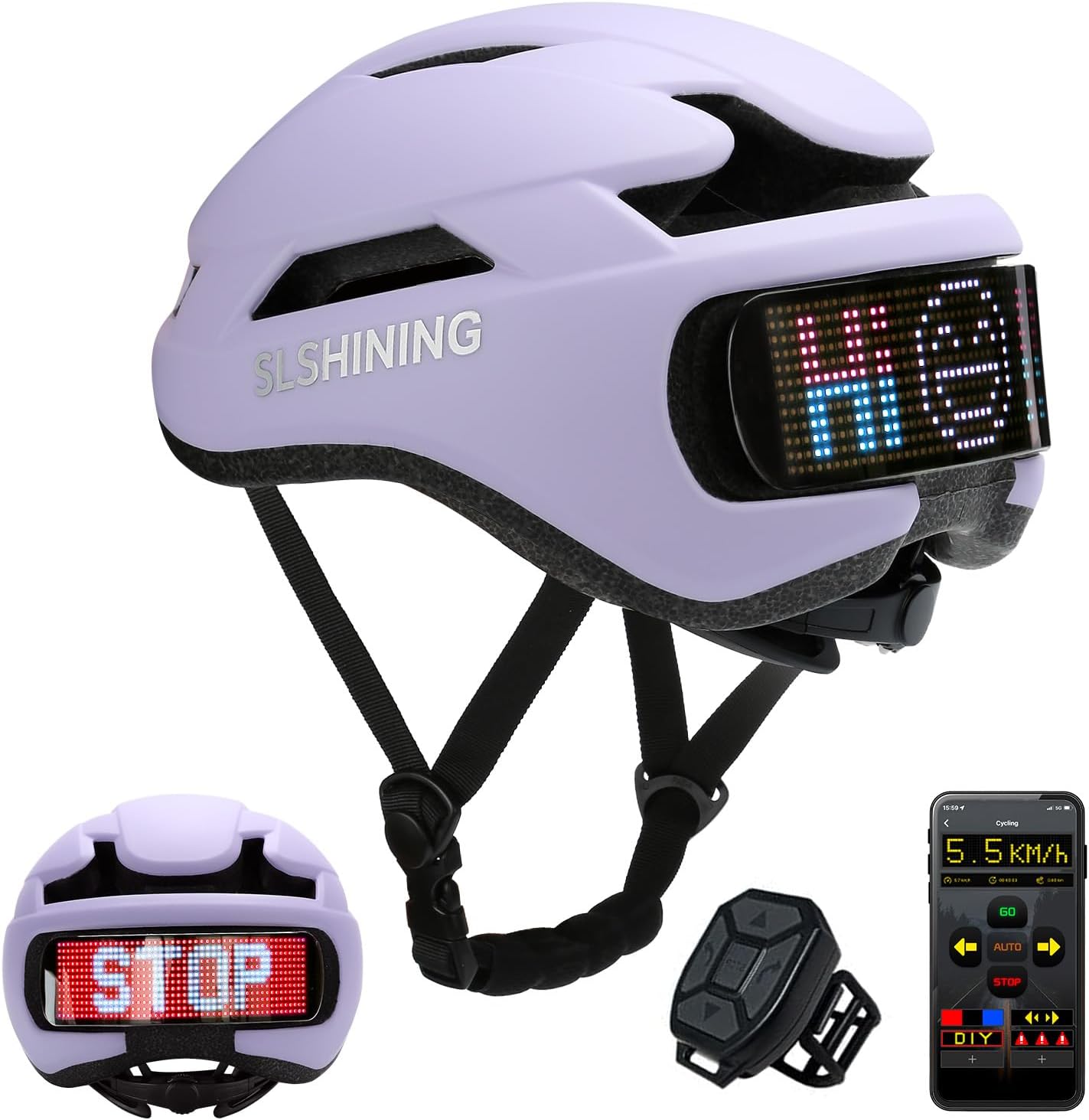 Smart LED Display Bike Helmet for Adults with Custom Signals