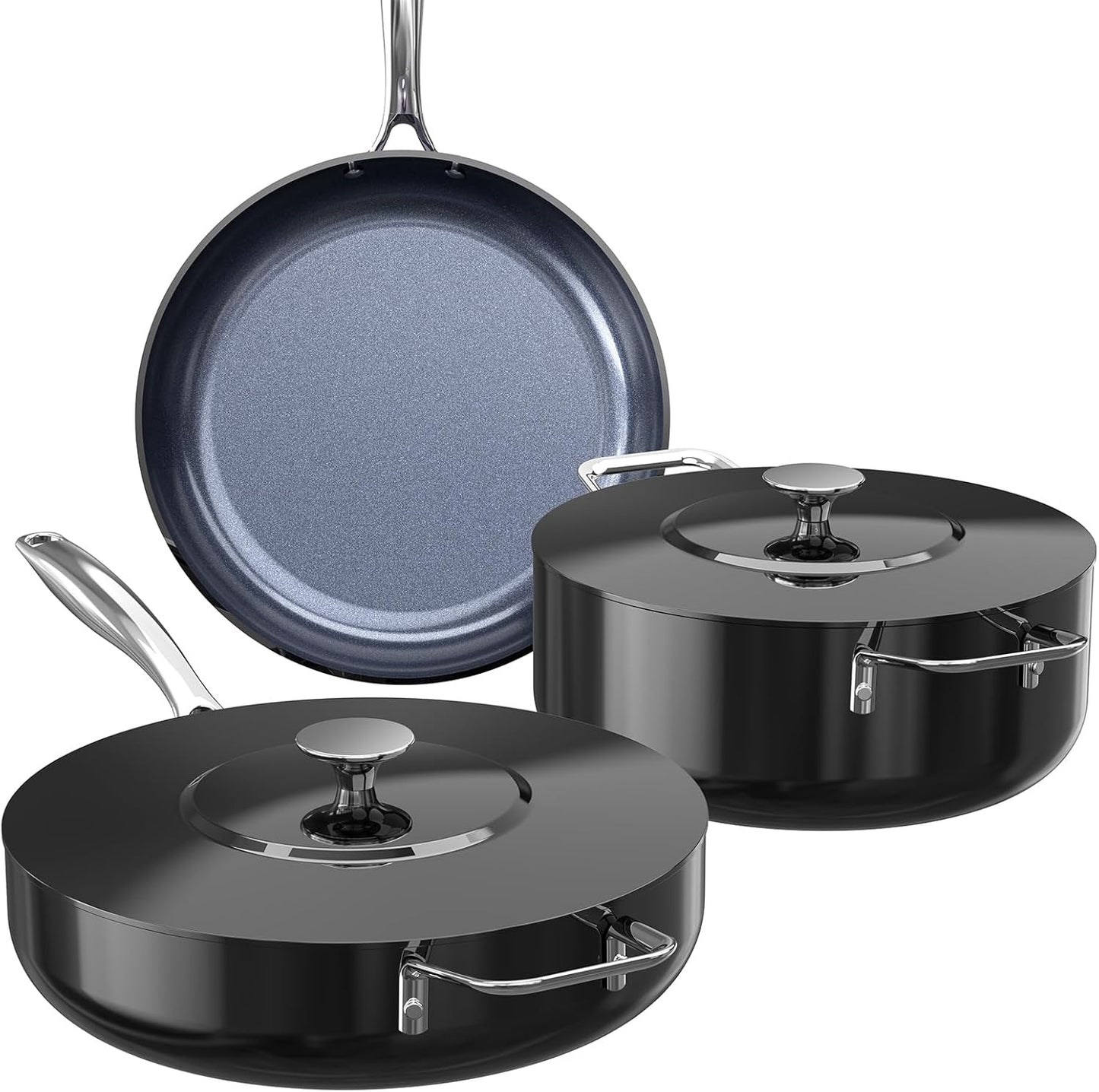 Nuwave Essential Series 5PC Ceramic Cookware Set for Healthy Cooking