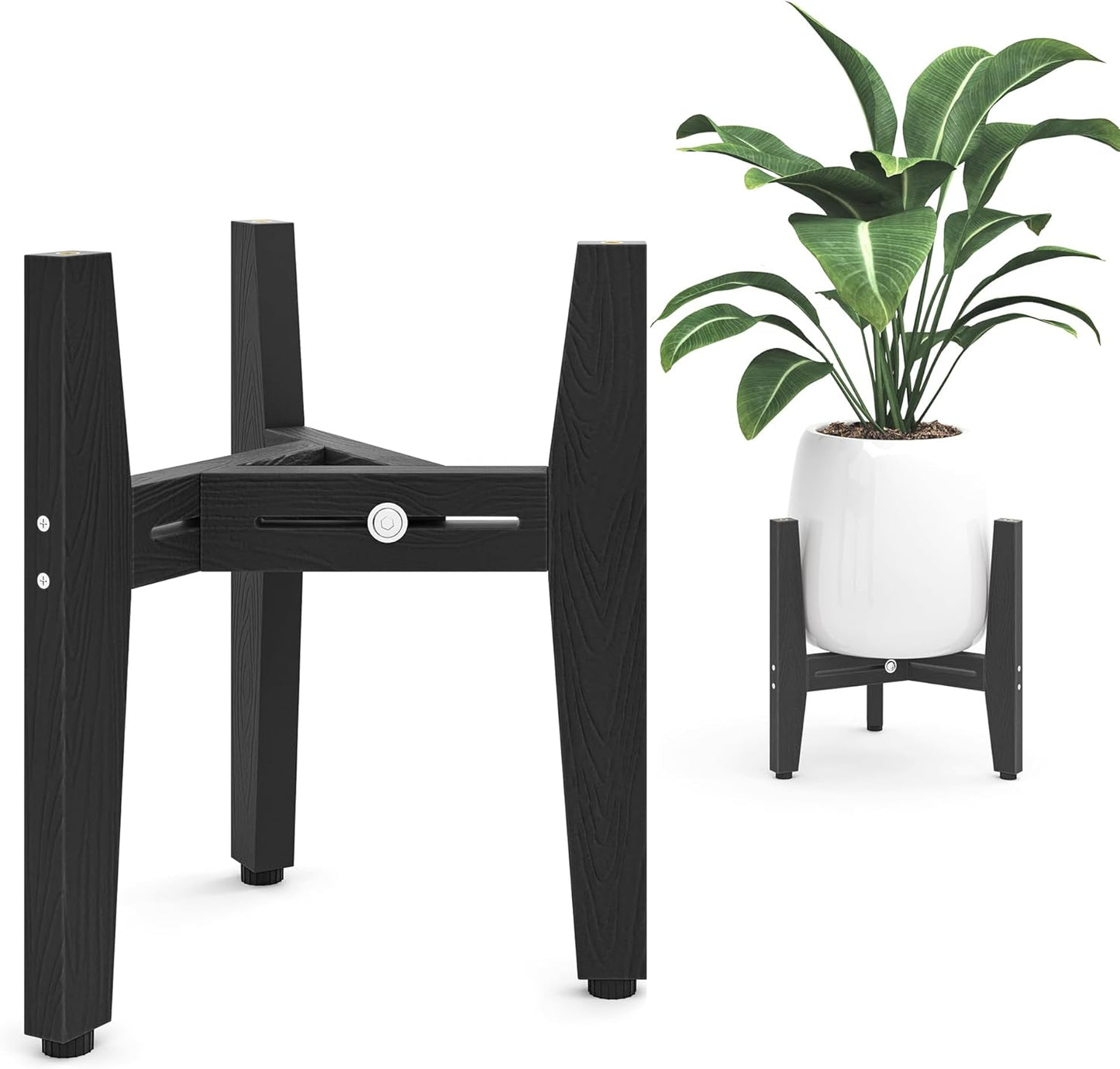 LUE BONA Adjustable Plant Stand for 8-12 Inch Pots, Black