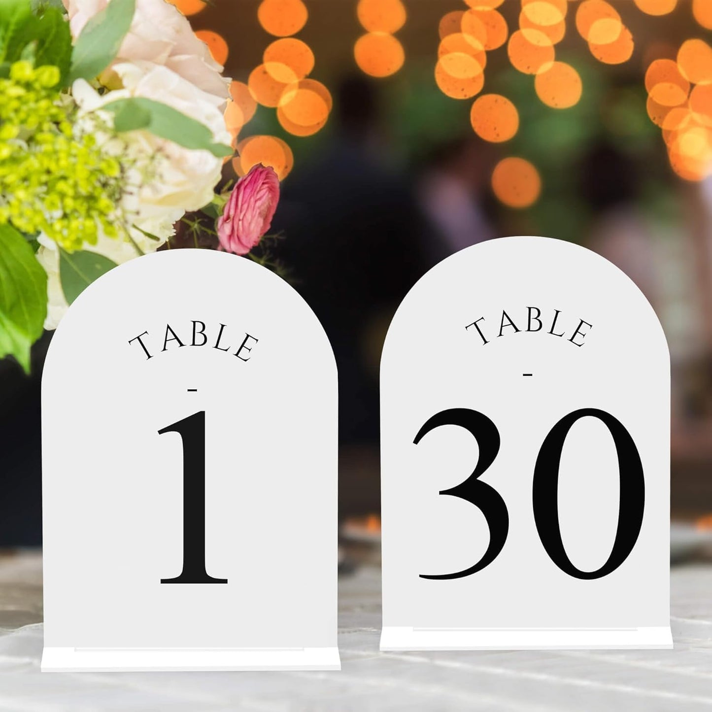 JOYIT Arch Wedding Table Numbers 1-30 with Stands for Events