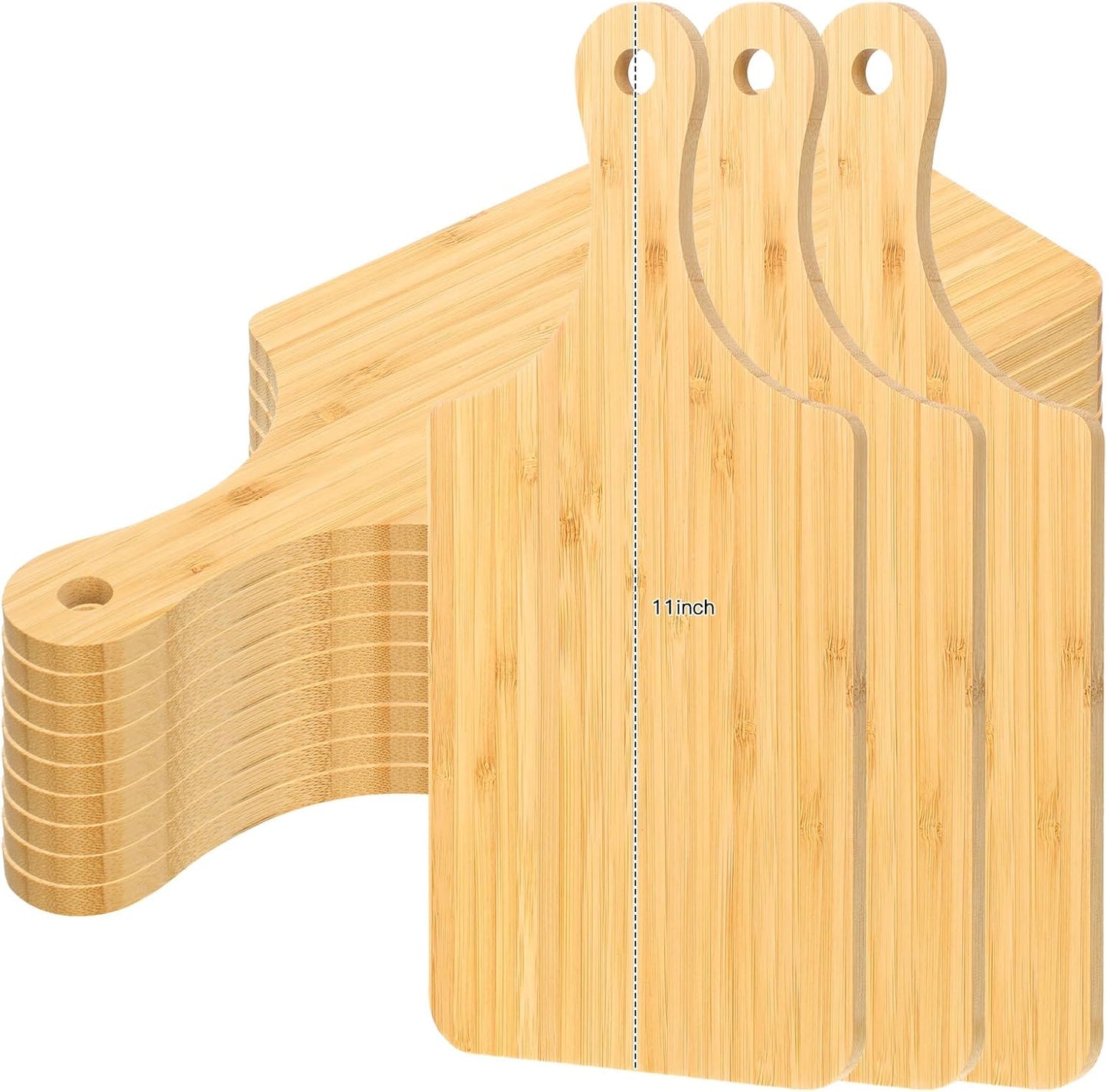 12 Pcs Bamboo Cutting Boards with Handle for Engraving Gifts