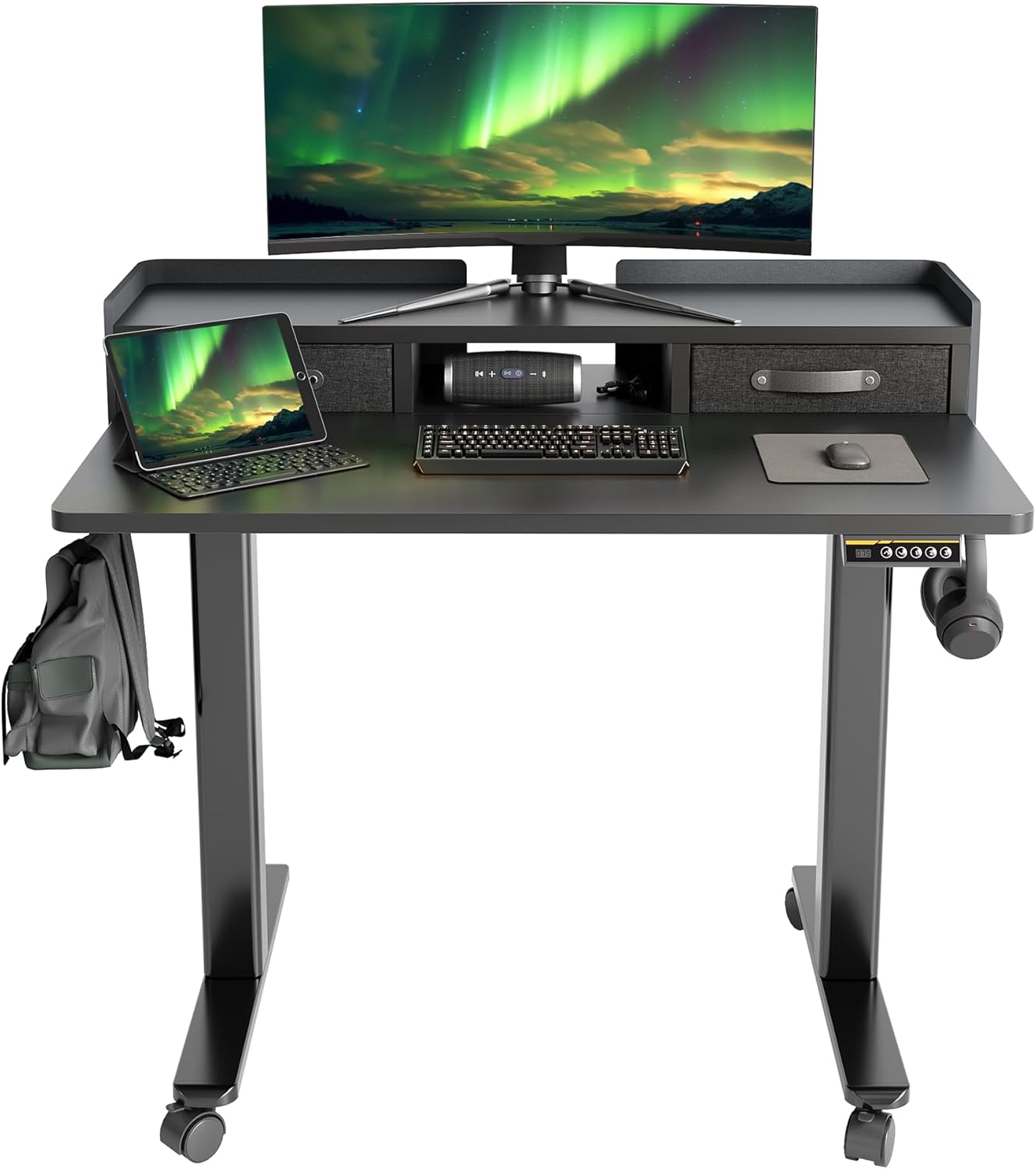 Electric Standing Desk with Drawers - Adjustable Height