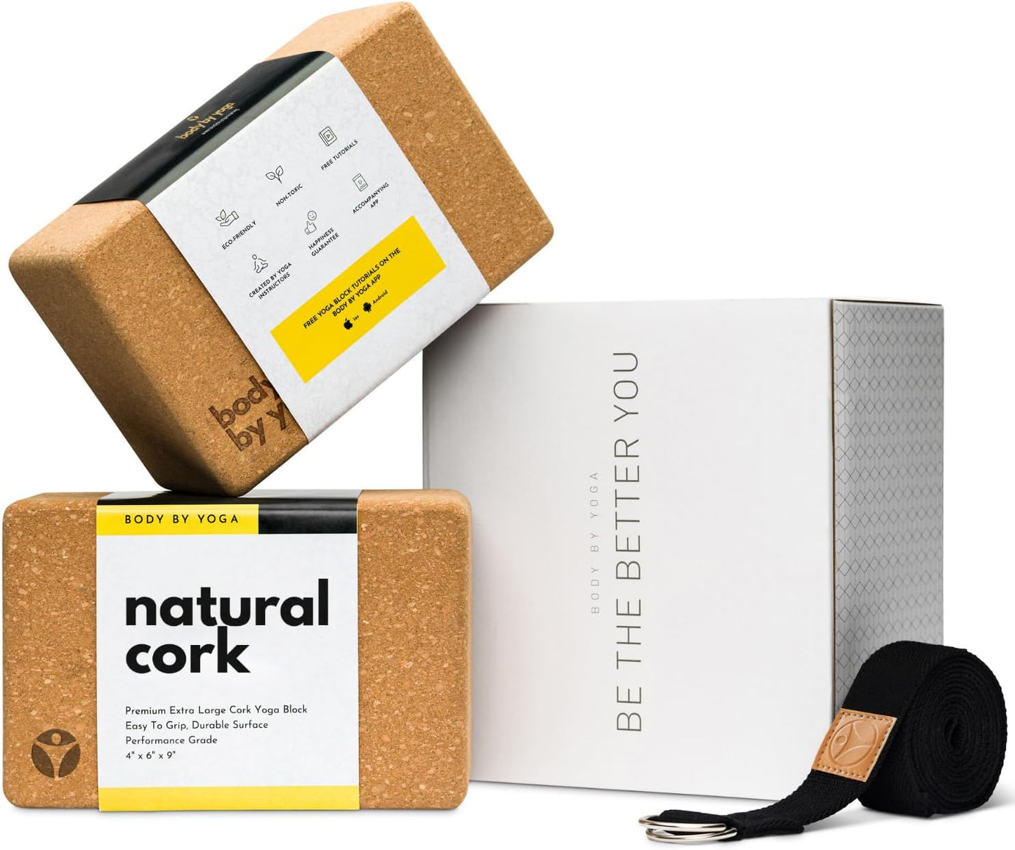 Premium Cork Yoga Blocks for Inflexible Yogis - 2-Pack or 1-Pack
