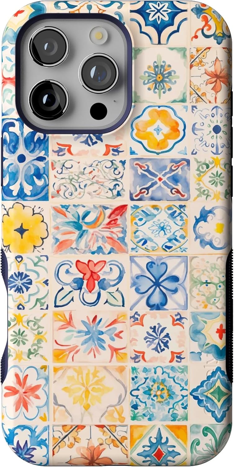 Bold Protective iPhone 16 Pro Max Case with Tuscan Tiles Design