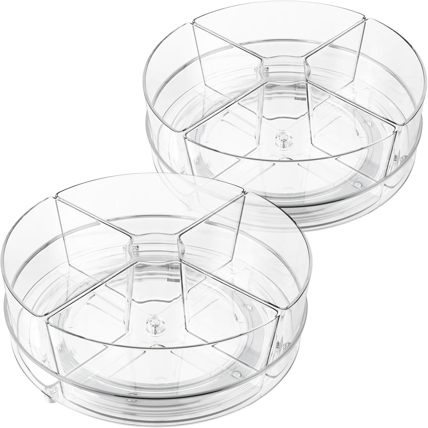 2 Pack Lazy Susan Organizer for Kitchen and Fridge Storage