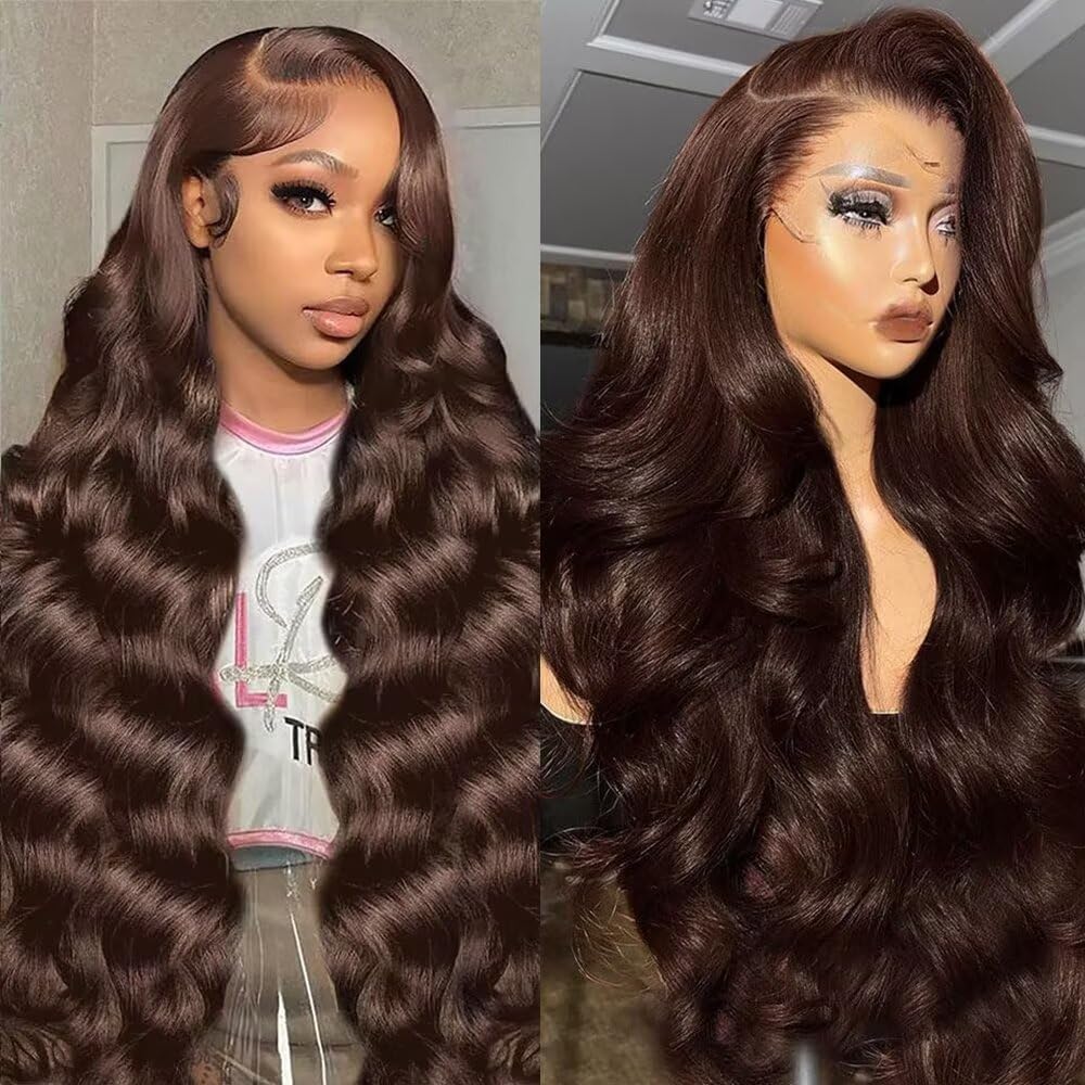 28 Inch Chocolate Brown Lace Front Wigs for Natural Style