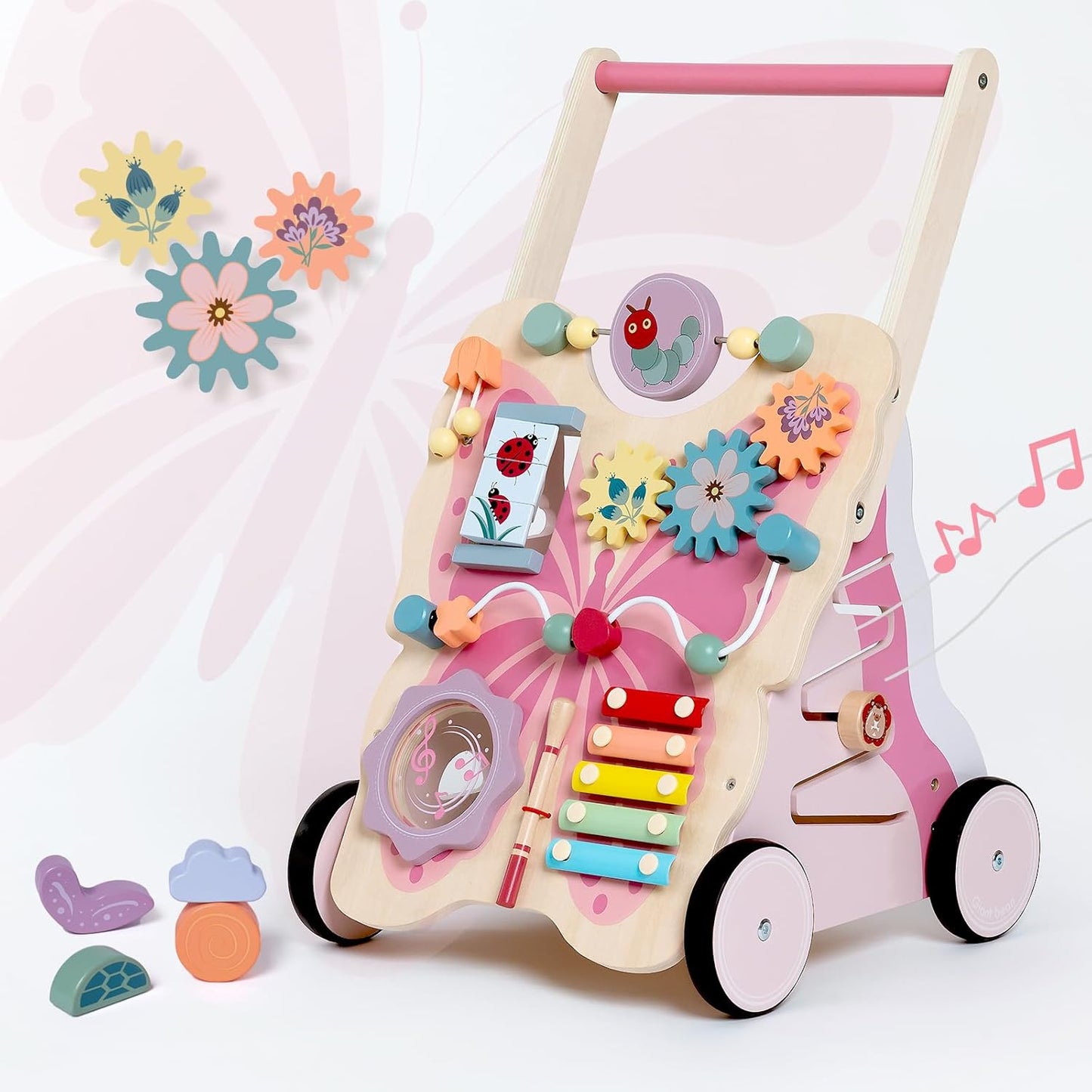 Pink Butterfly Baby Walker: Develops Motor Skills